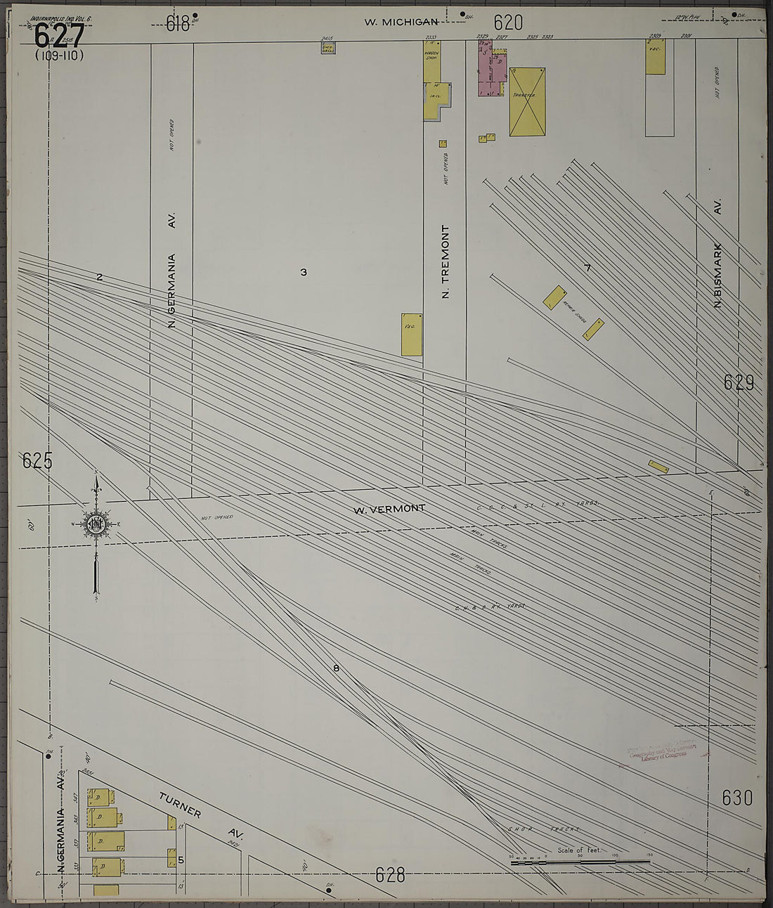 This old map of Indianapolis, Marion County, Indiana was created by Sanborn Map Company in 1915