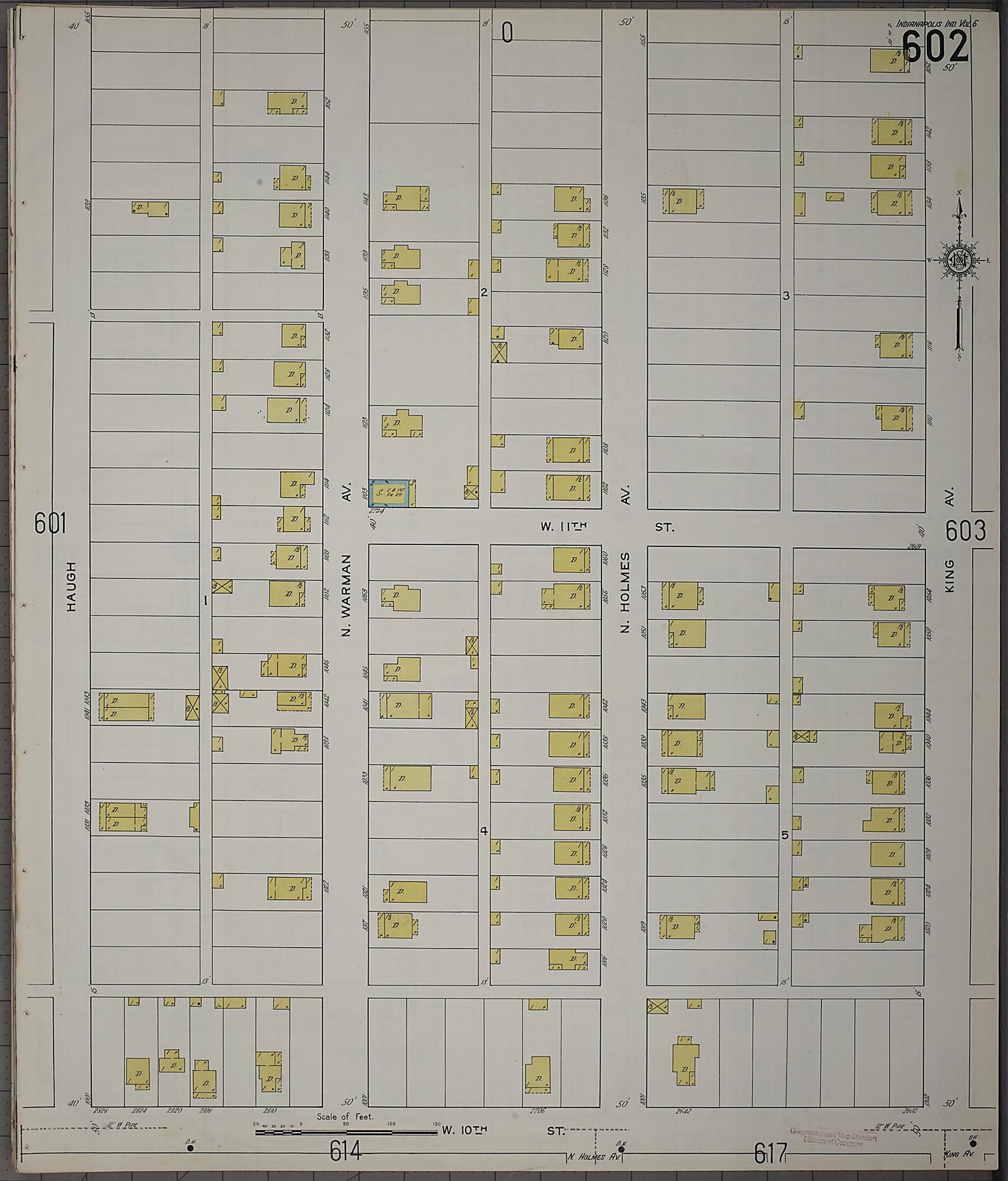 This old map of Indianapolis, Marion County, Indiana was created by Sanborn Map Company in 1915