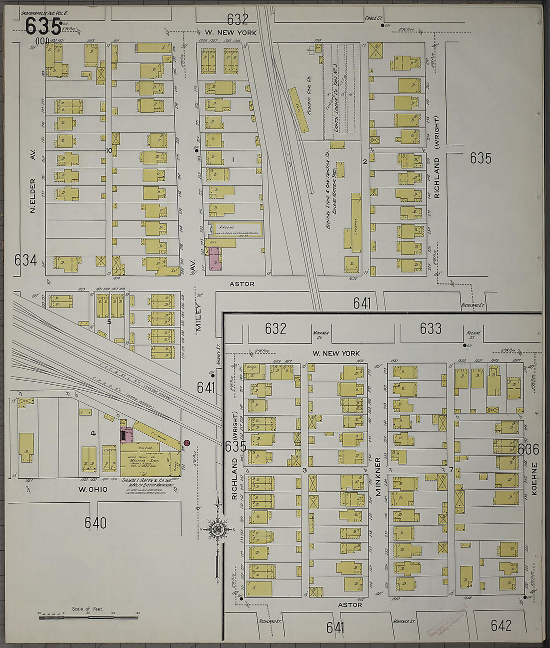 This old map of Indianapolis, Marion County, Indiana was created by Sanborn Map Company in 1915