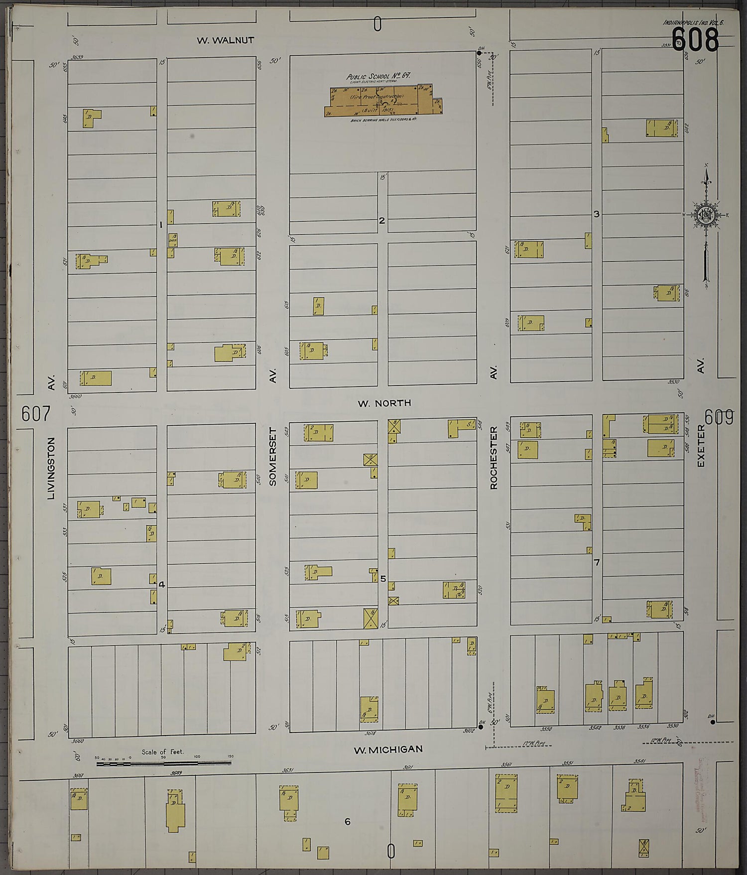 This old map of Indianapolis, Marion County, Indiana was created by Sanborn Map Company in 1915