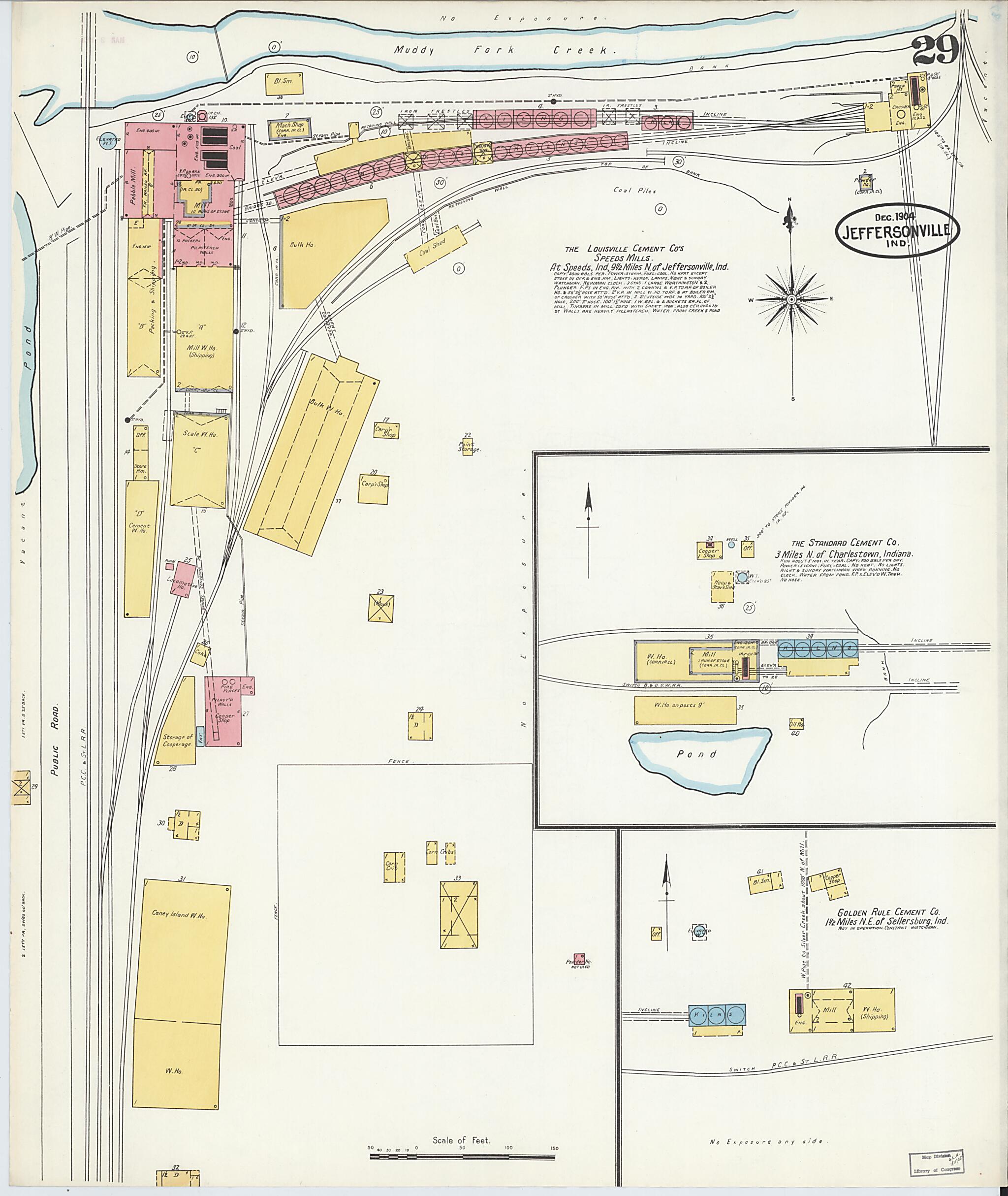 This old map of Jeffersonville, Clark County, Indiana was created by Sanborn Map Company in 1904