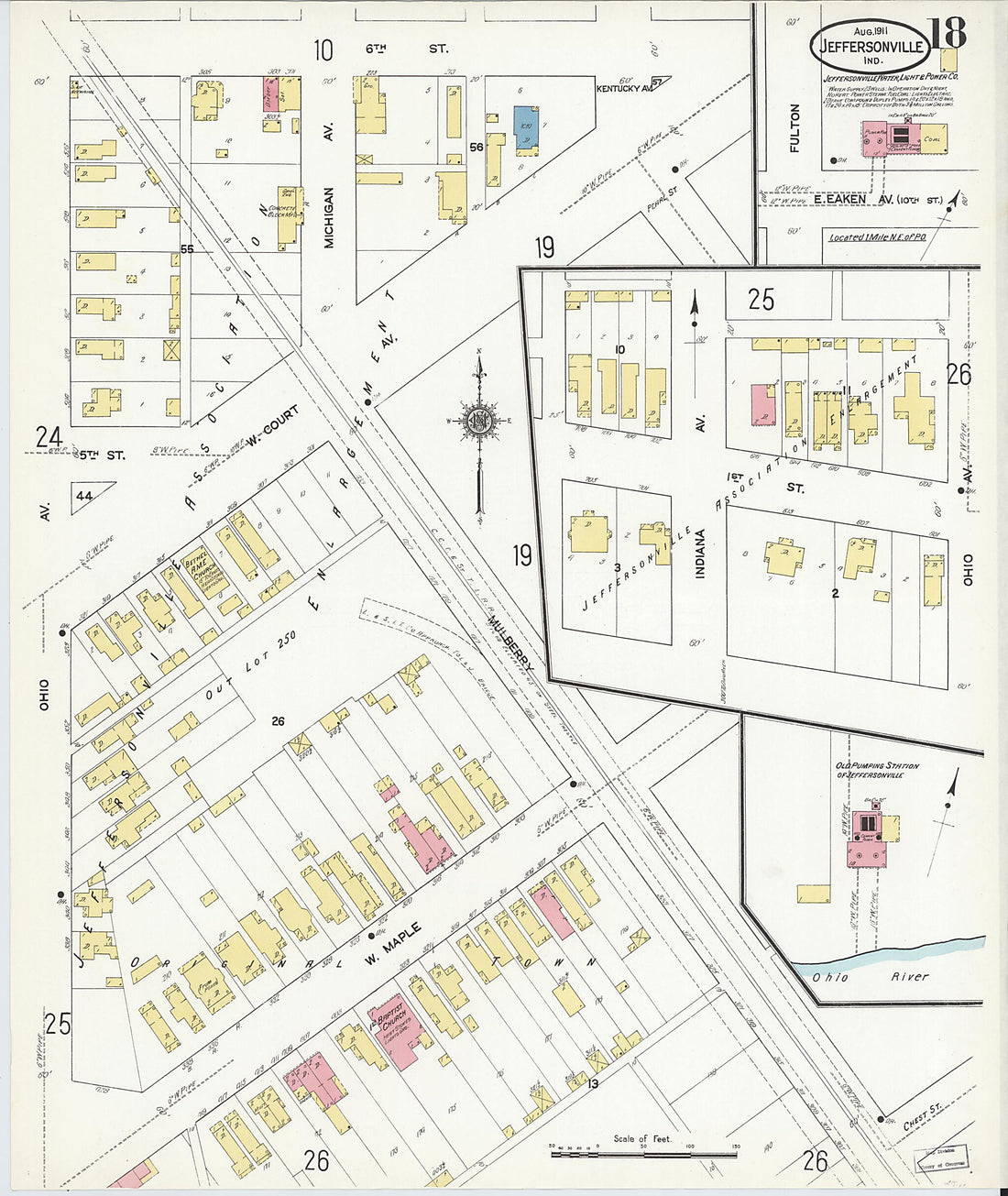 This old map of Port Fulton, Clark County, Indiana was created by Sanborn Map Company in 1911