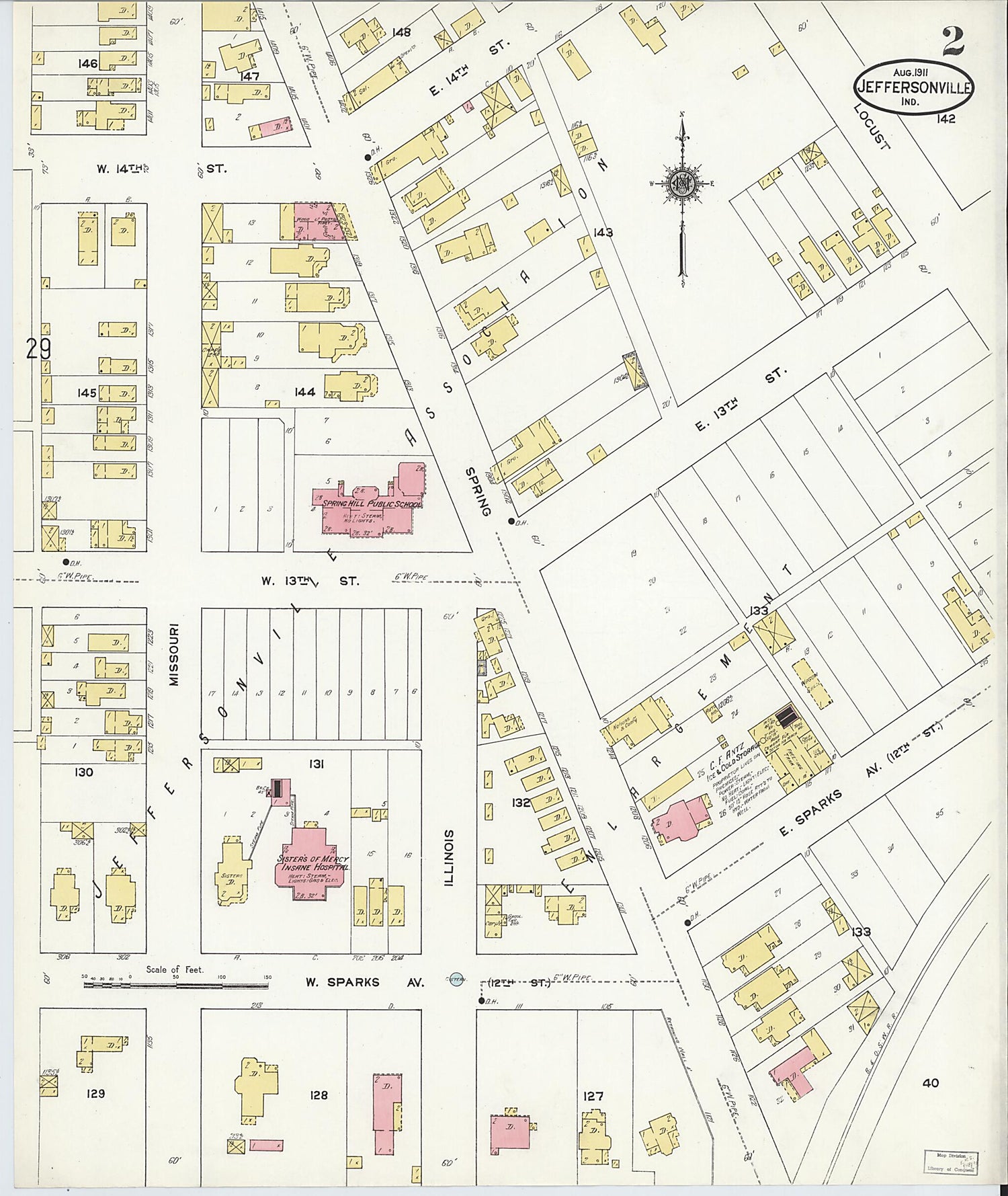 This old map of Port Fulton, Clark County, Indiana was created by Sanborn Map Company in 1911