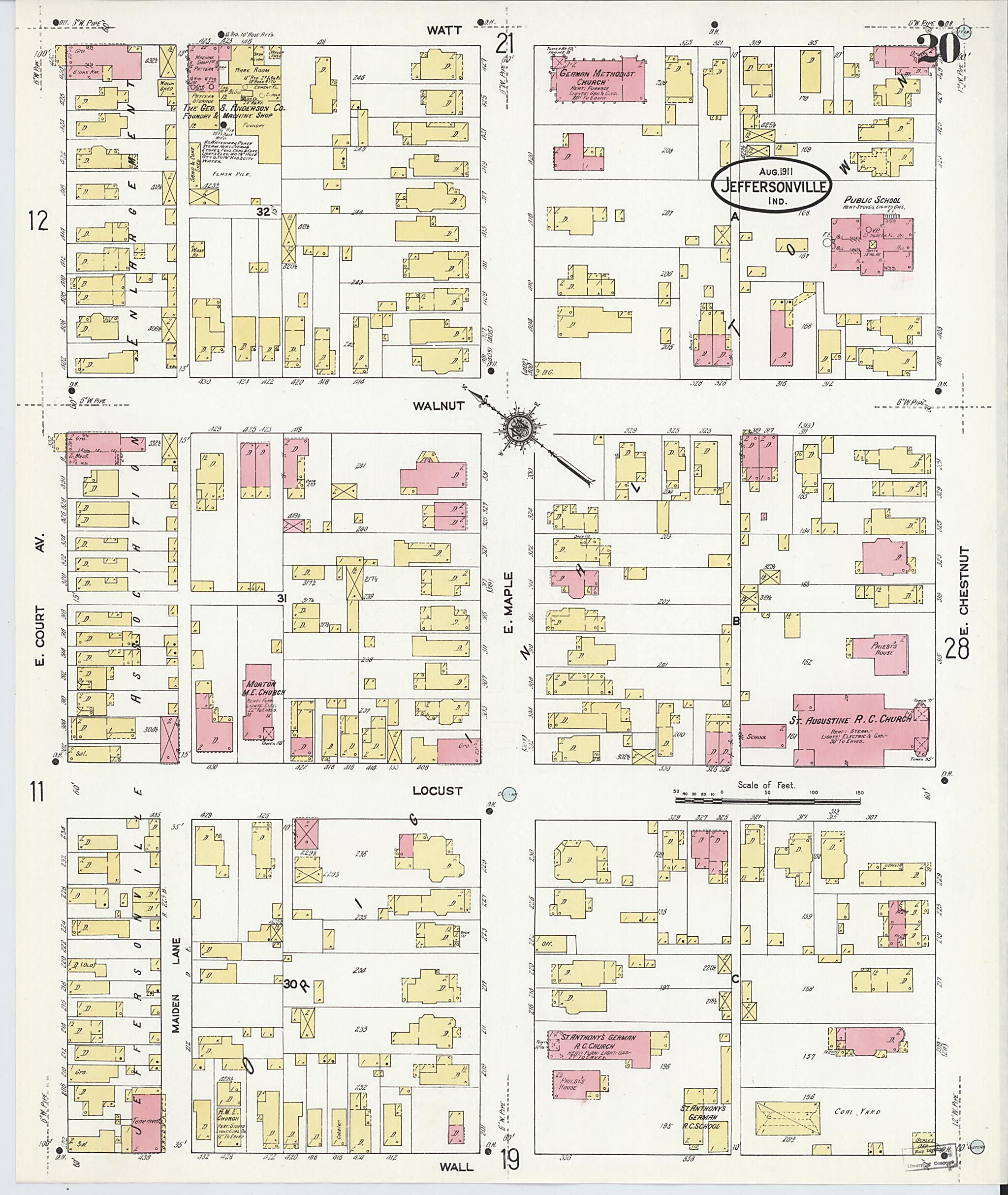 This old map of Port Fulton, Clark County, Indiana was created by Sanborn Map Company in 1911