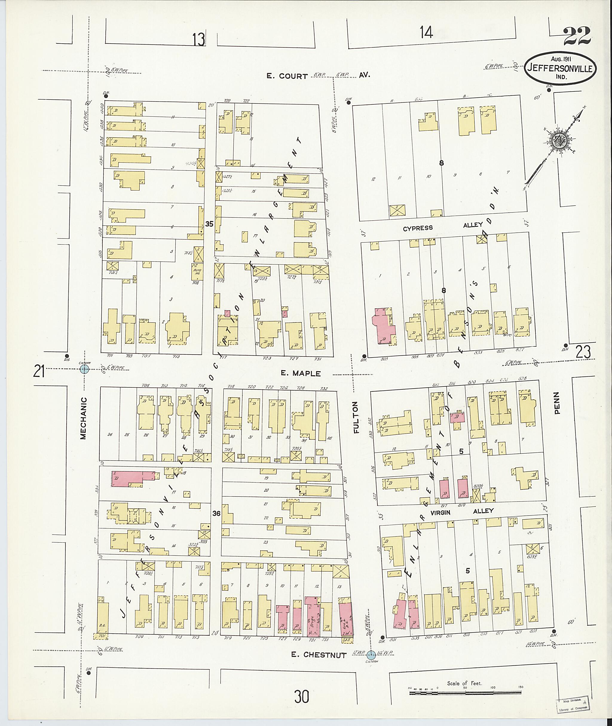 This old map of Port Fulton, Clark County, Indiana was created by Sanborn Map Company in 1911