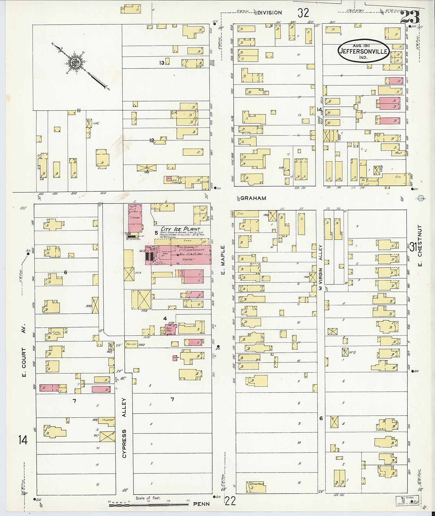 This old map of Port Fulton, Clark County, Indiana was created by Sanborn Map Company in 1911