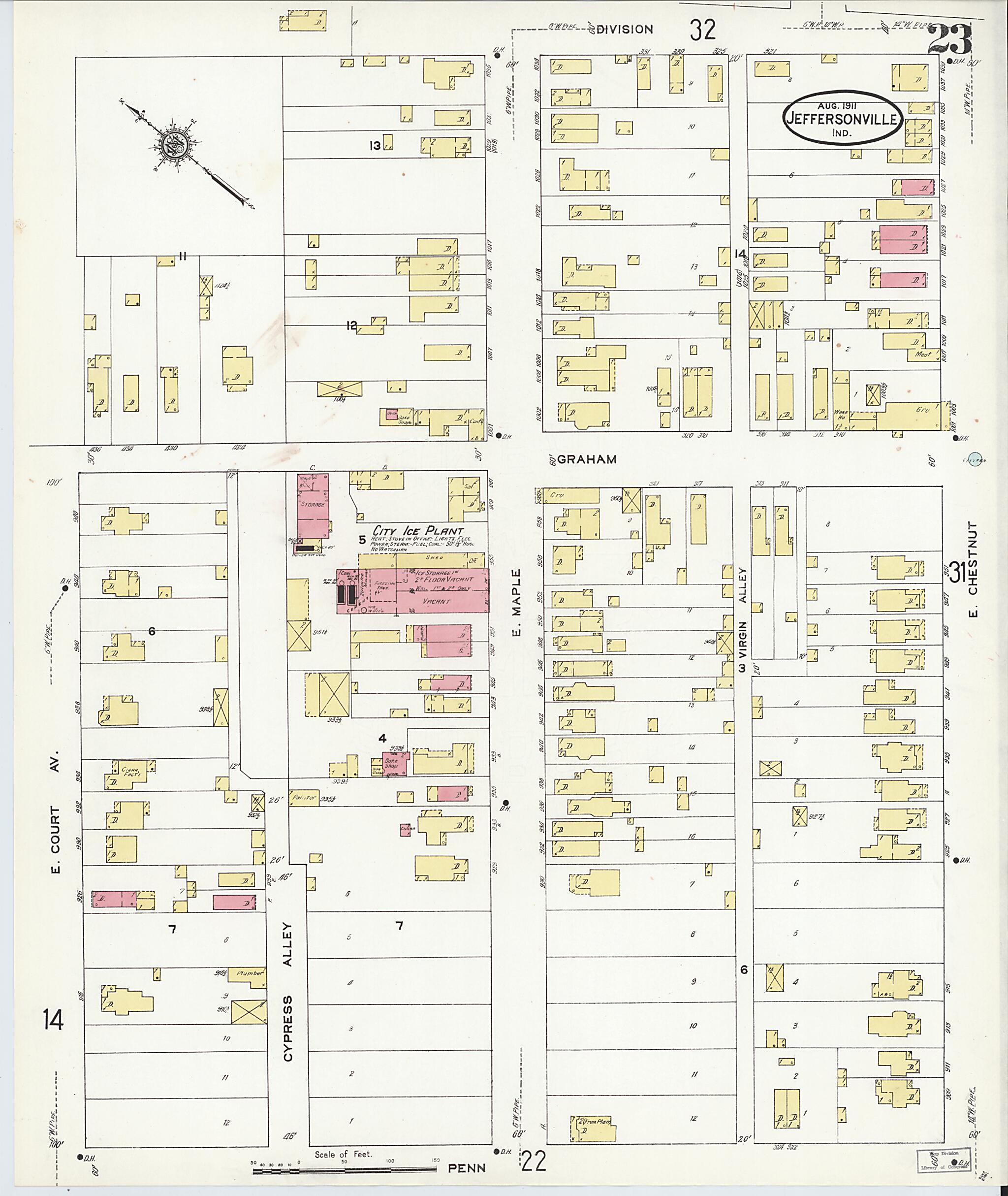 This old map of Port Fulton, Clark County, Indiana was created by Sanborn Map Company in 1911