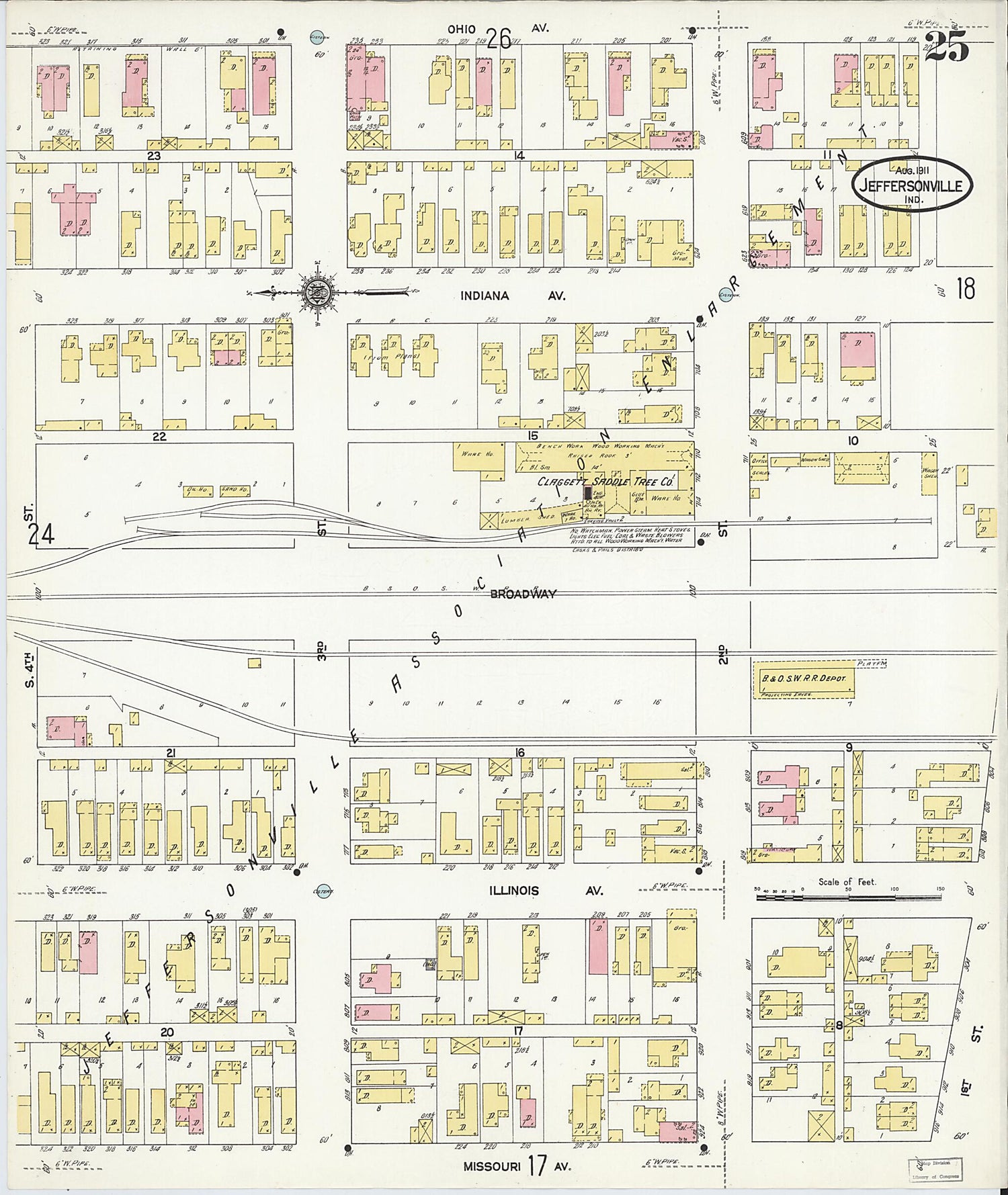 This old map of Port Fulton, Clark County, Indiana was created by Sanborn Map Company in 1911