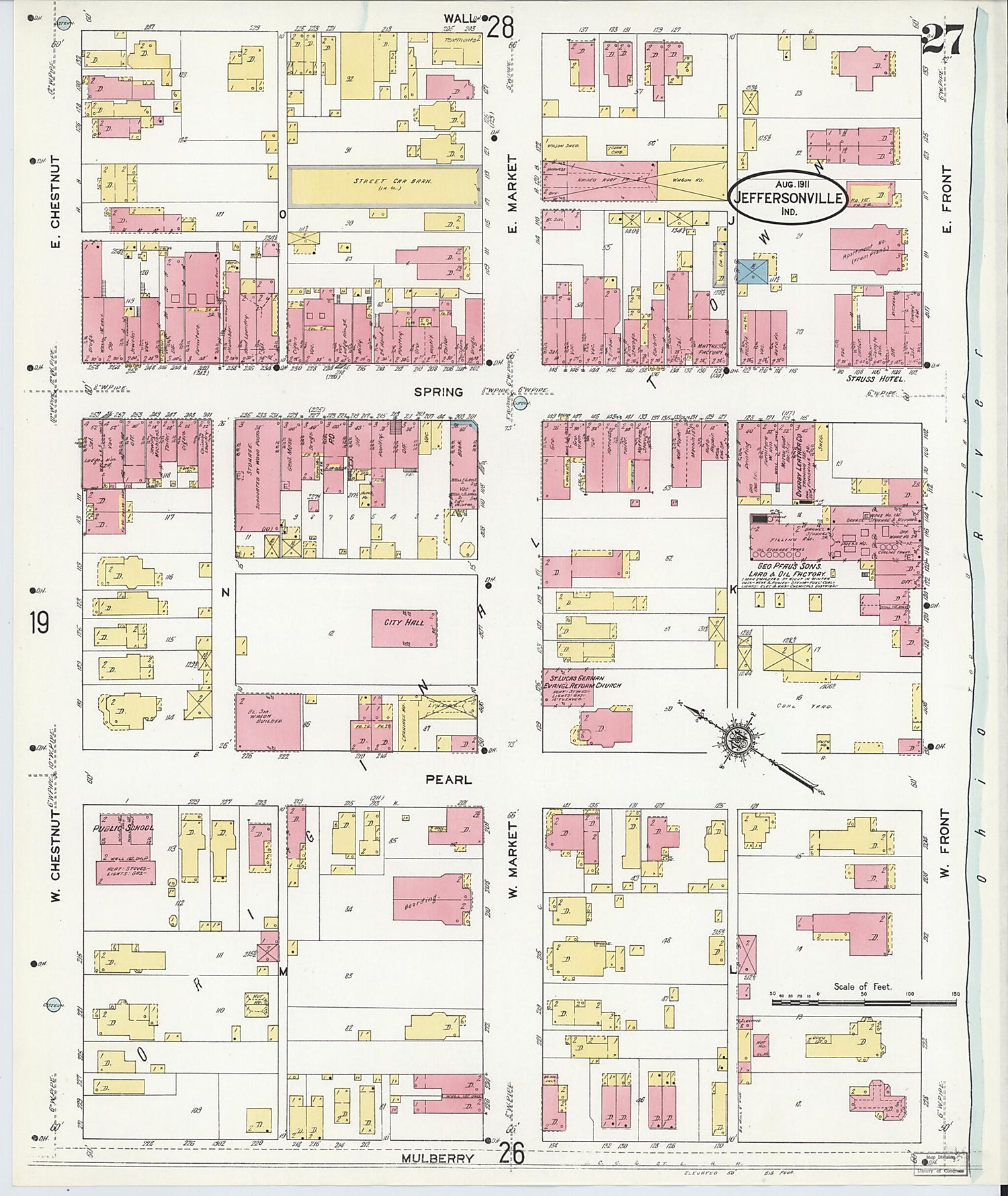 This old map of Port Fulton, Clark County, Indiana was created by Sanborn Map Company in 1911