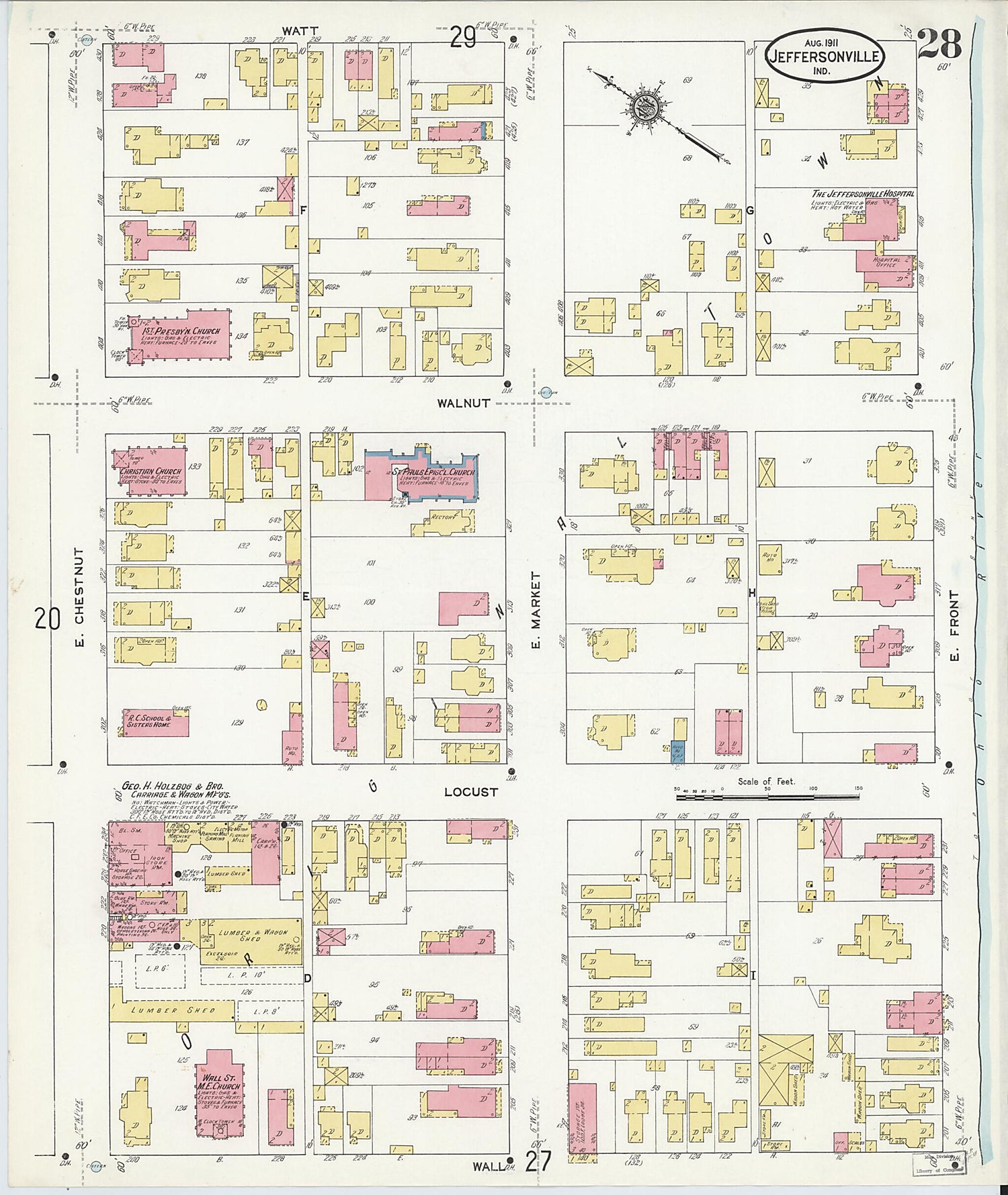 This old map of Port Fulton, Clark County, Indiana was created by Sanborn Map Company in 1911