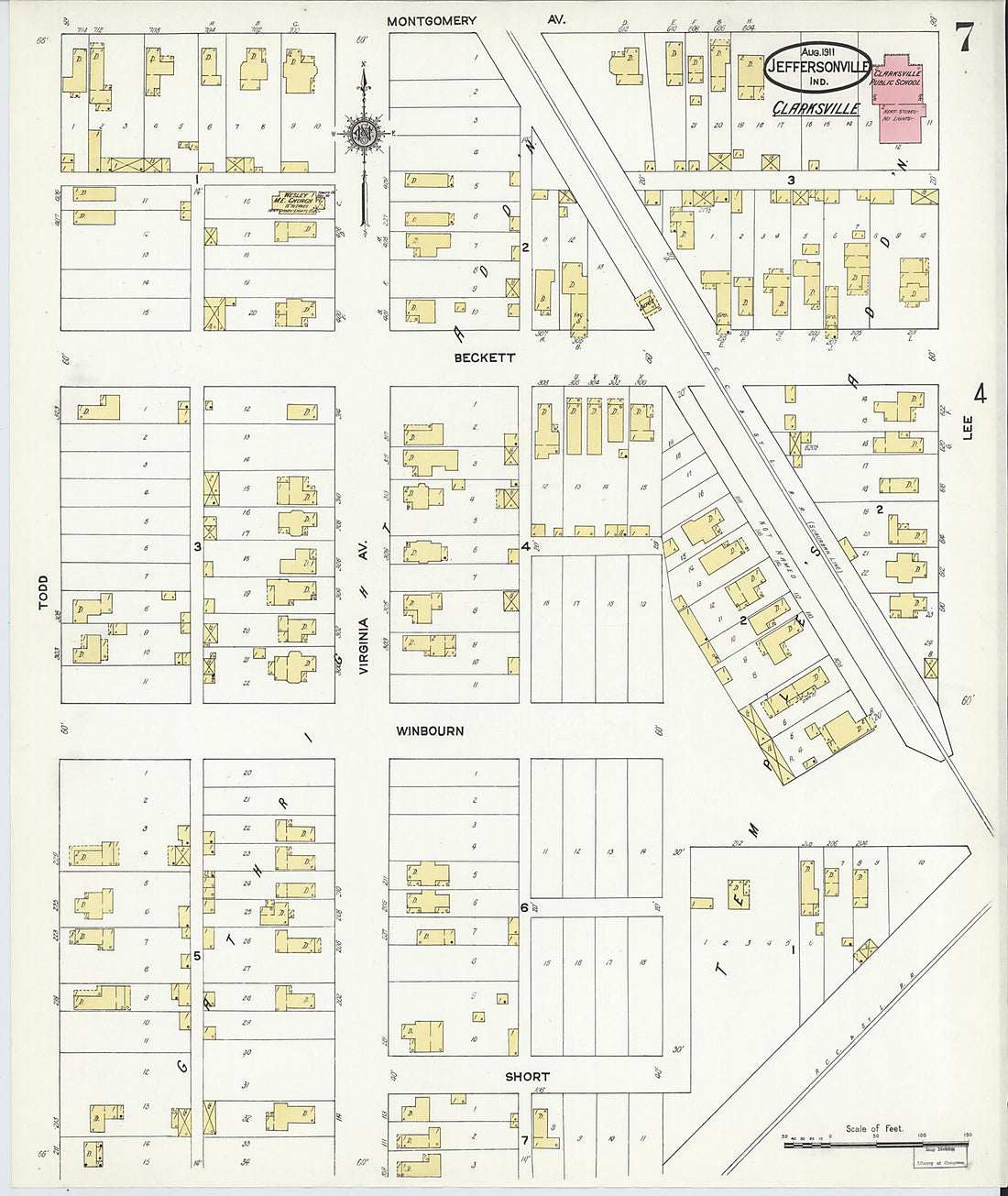 This old map of Port Fulton, Clark County, Indiana was created by Sanborn Map Company in 1911