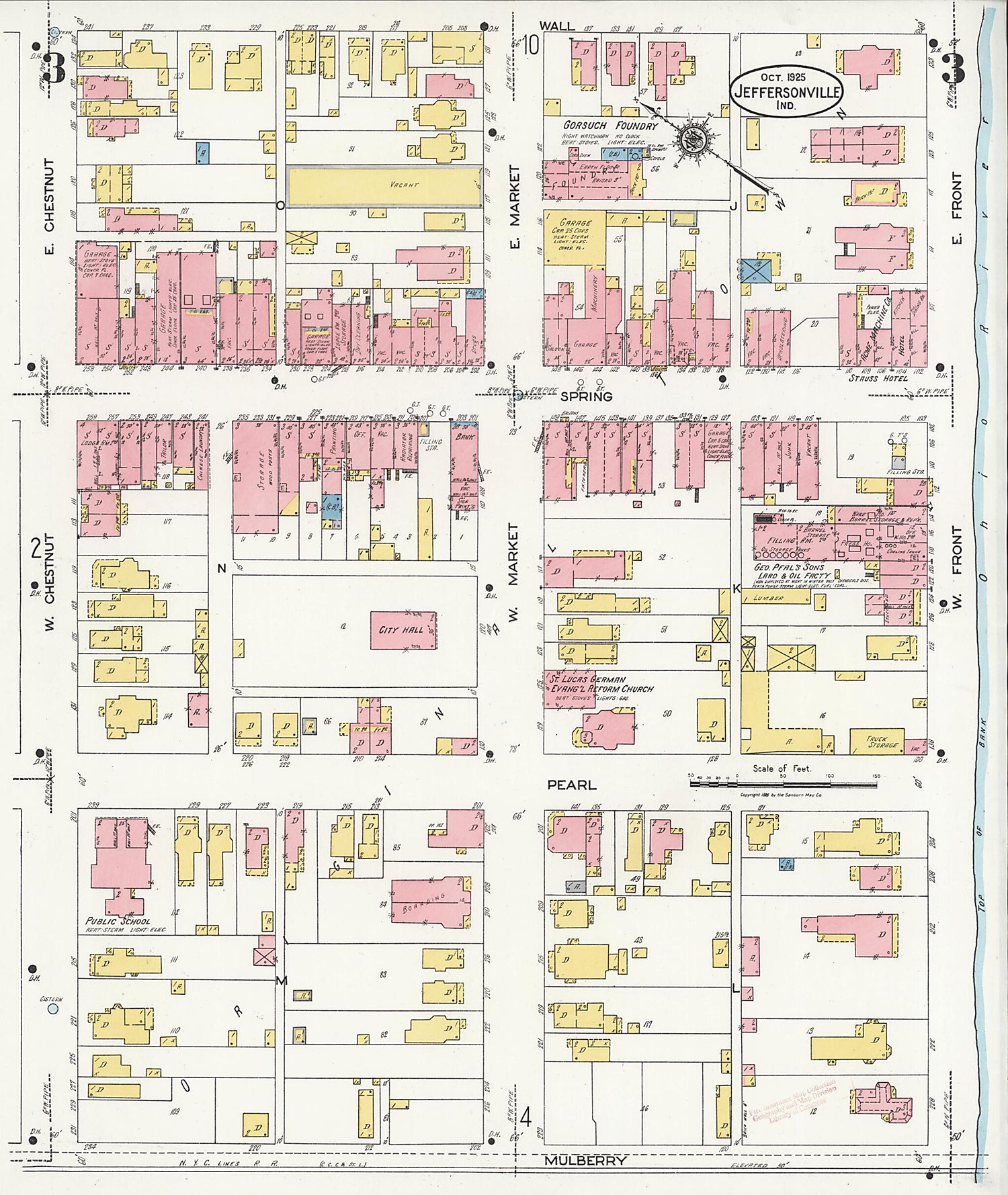 This old map of Speeds, Clark County, Indiana was created by Sanborn Map Company in 1925