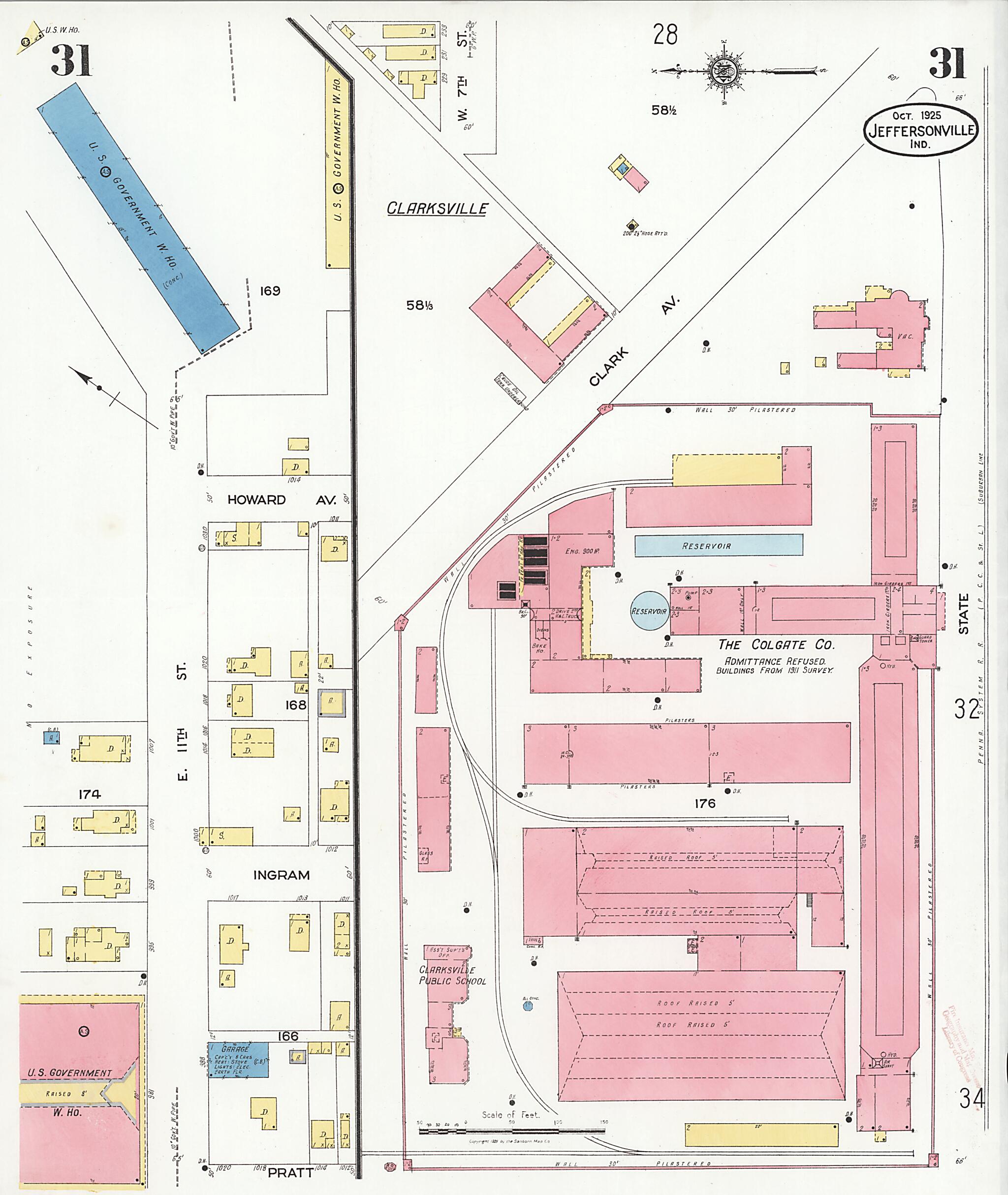 This old map of Speeds, Clark County, Indiana was created by Sanborn Map Company in 1925