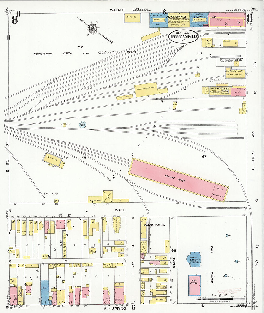 This old map of Speeds, Clark County, Indiana was created by Sanborn Map Company in 1925