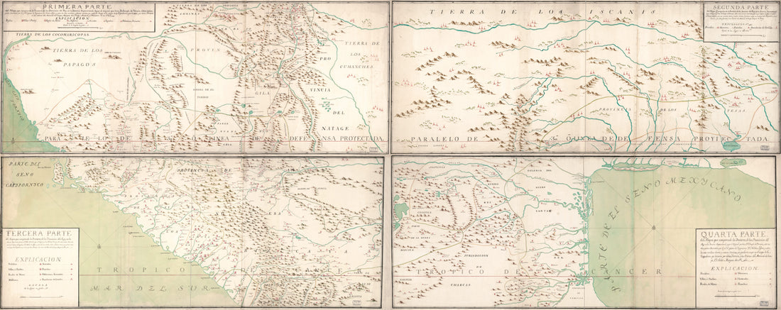 This old map of Mapa, Que Comprende La Frontera, De Los Dominios Del Rey, En La America Septentrional from 1769 was created by Nicolas De La Fora, José De Urrutia in 1769