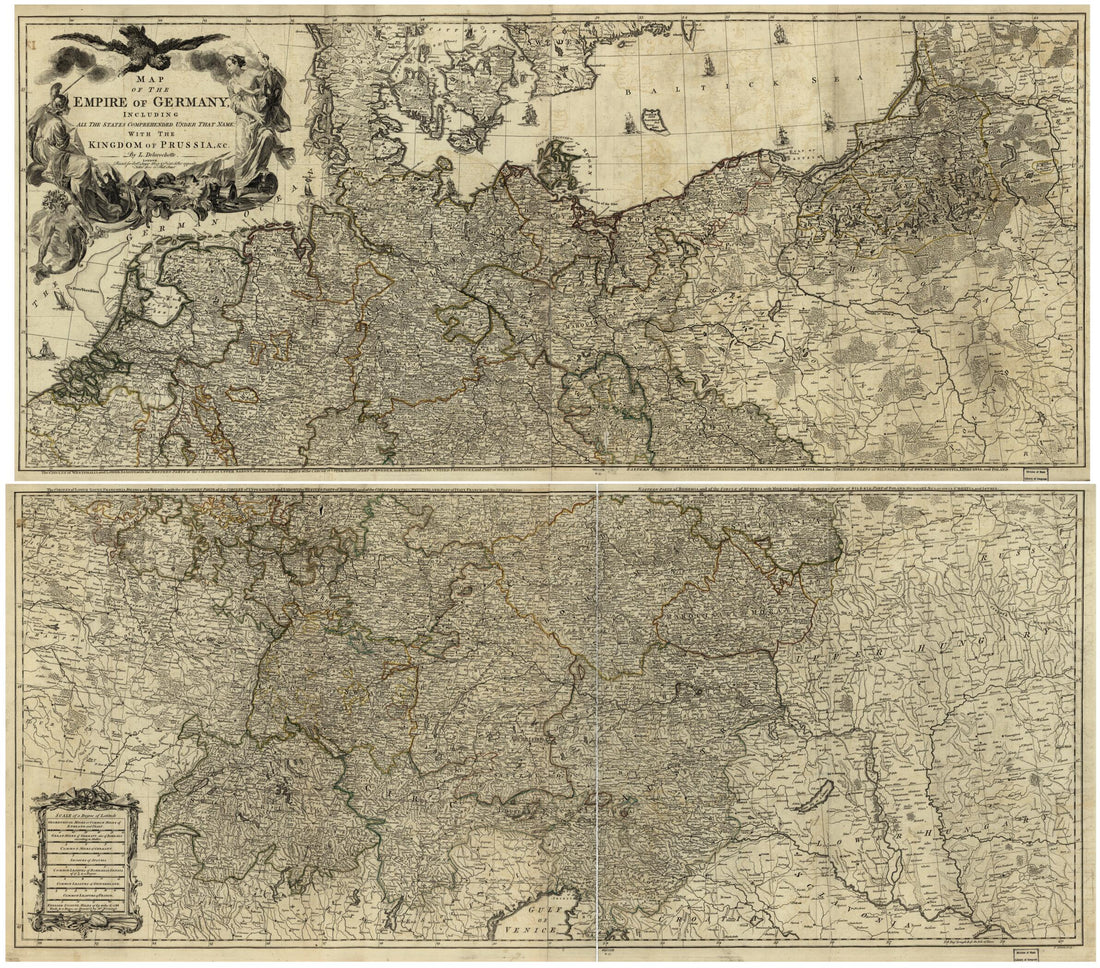 This old map of Map of the Empire of Germany from 1782 was created by L. (Louis) Delarochette in 1782