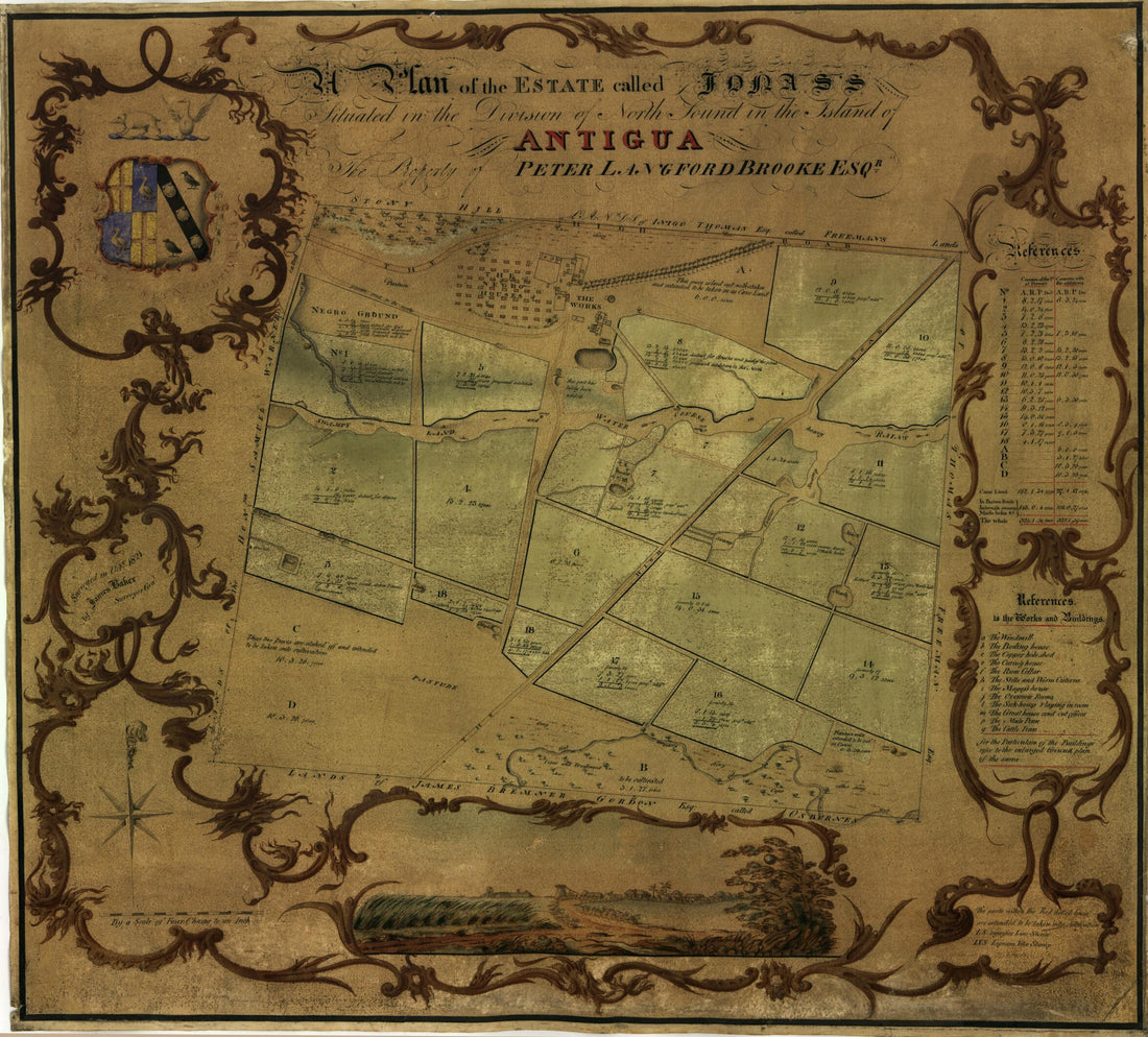This old map of A Plan of the Estate Called Jonas&