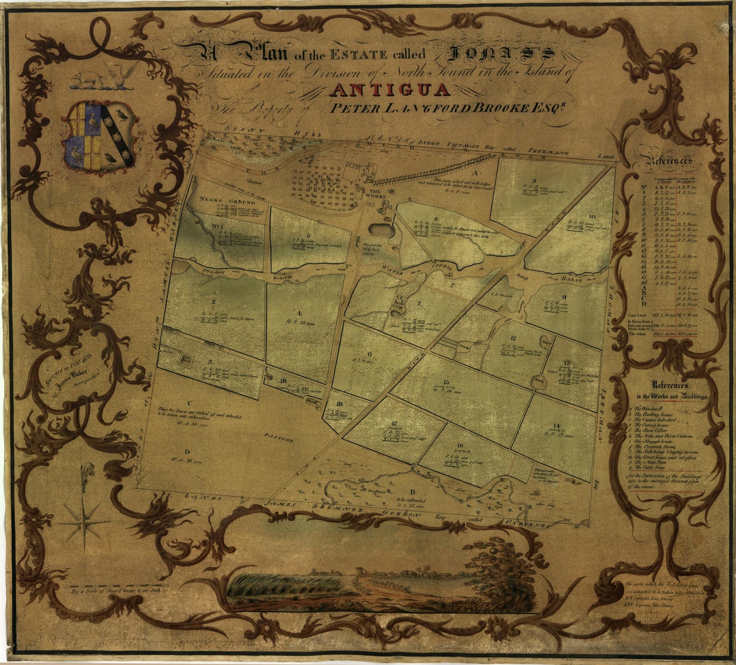 This old map of A Plan of the Estate Called Jonas&