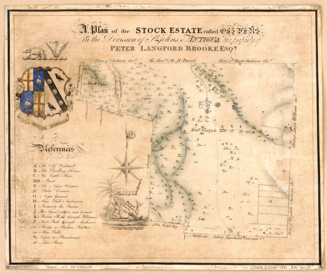 This old map of A Plan of the Stock Estate Called Olivers In the Division of St. John&