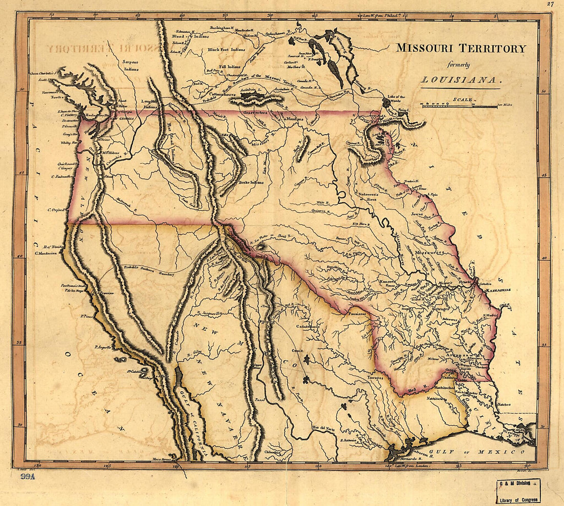 This old map of Missouri Territory Formerly Louisiana from 1814 was created by Mathew Carey in 1814