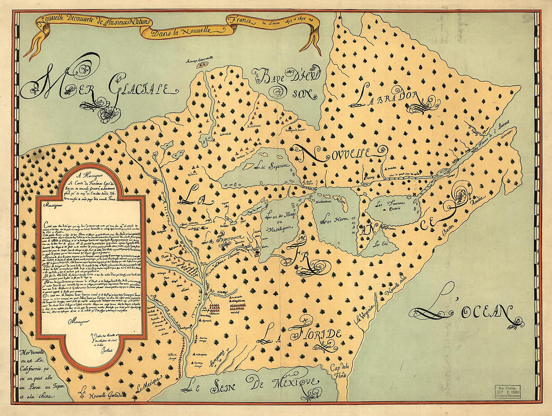 This old map of Nouvelle Decouverte De Plusieurs Nations Dans La Nouvelle France En L&