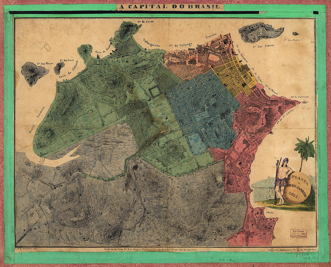 This old map of A Capital Do Brasil from 1831 was created by E. De La Michellerie in 1831