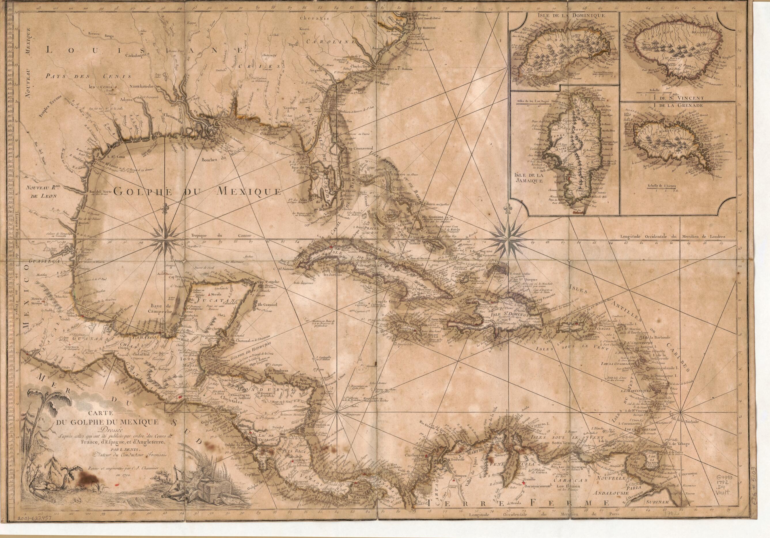 Carte Du Golphe Du Mexique 1792 by Relic Map Company