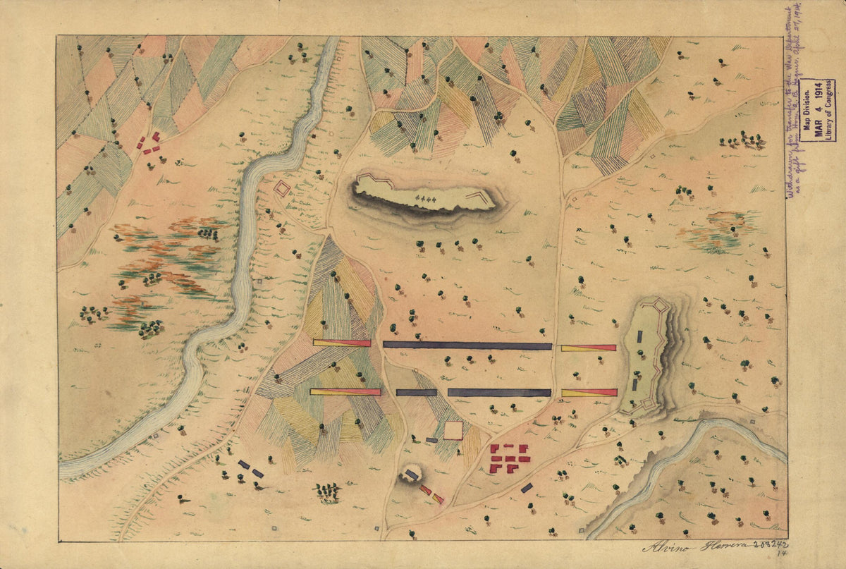 Manuscript Map of Mexican War Campaign In Mexico 1848 by Relic Map Company