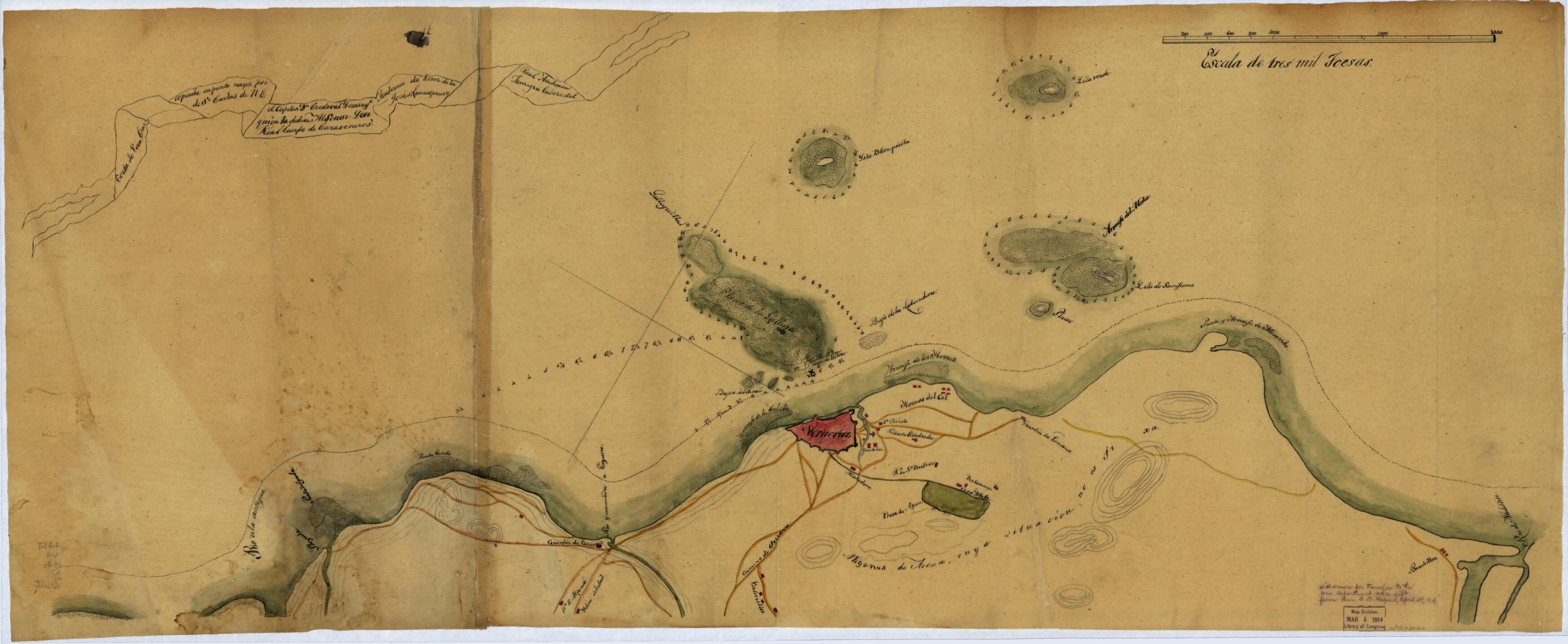 This old map of Costa De Vera Cruz from 1846 was created by Cristoval Dowing in 1846