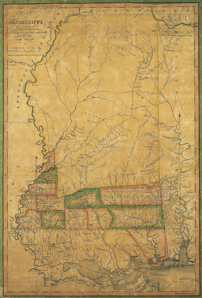 Map of Mississippi : Constructed from the Surveys In the General Land Office and Other Documents 1820 by Relic Map Company
