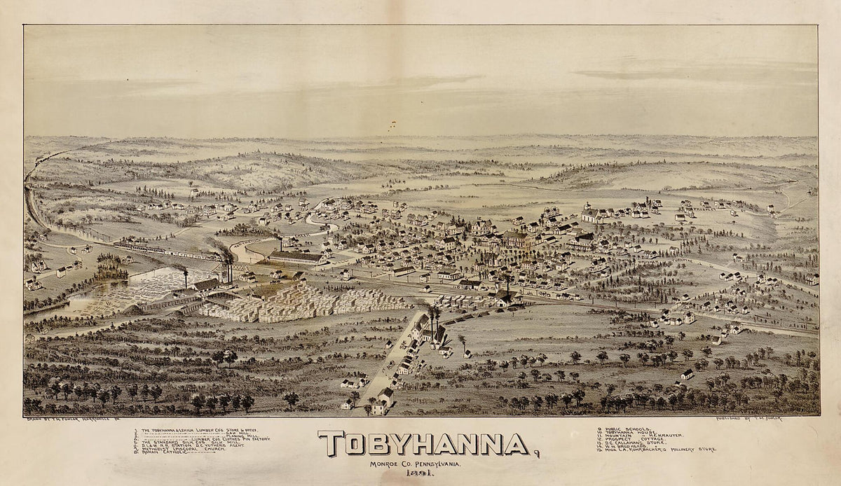 Tobyhanna, Monroe County, Pennsylvania, 1891 by Relic Map Company