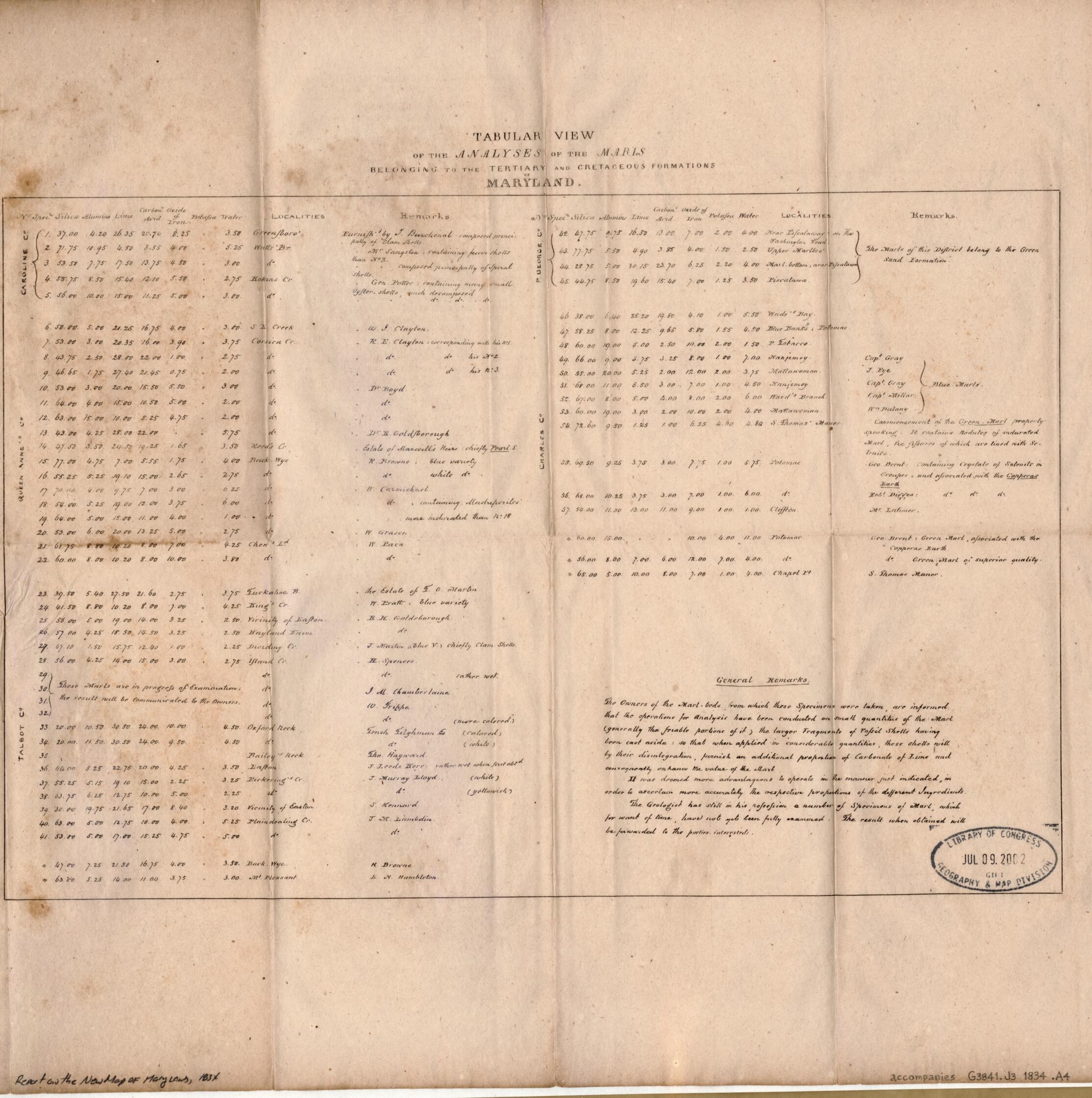 This old map of Report On the New Map of Maryland from 1834 was created by J. H. (John Henry) Alexander,  Wm. McNeir Print. (Firm) in 1834