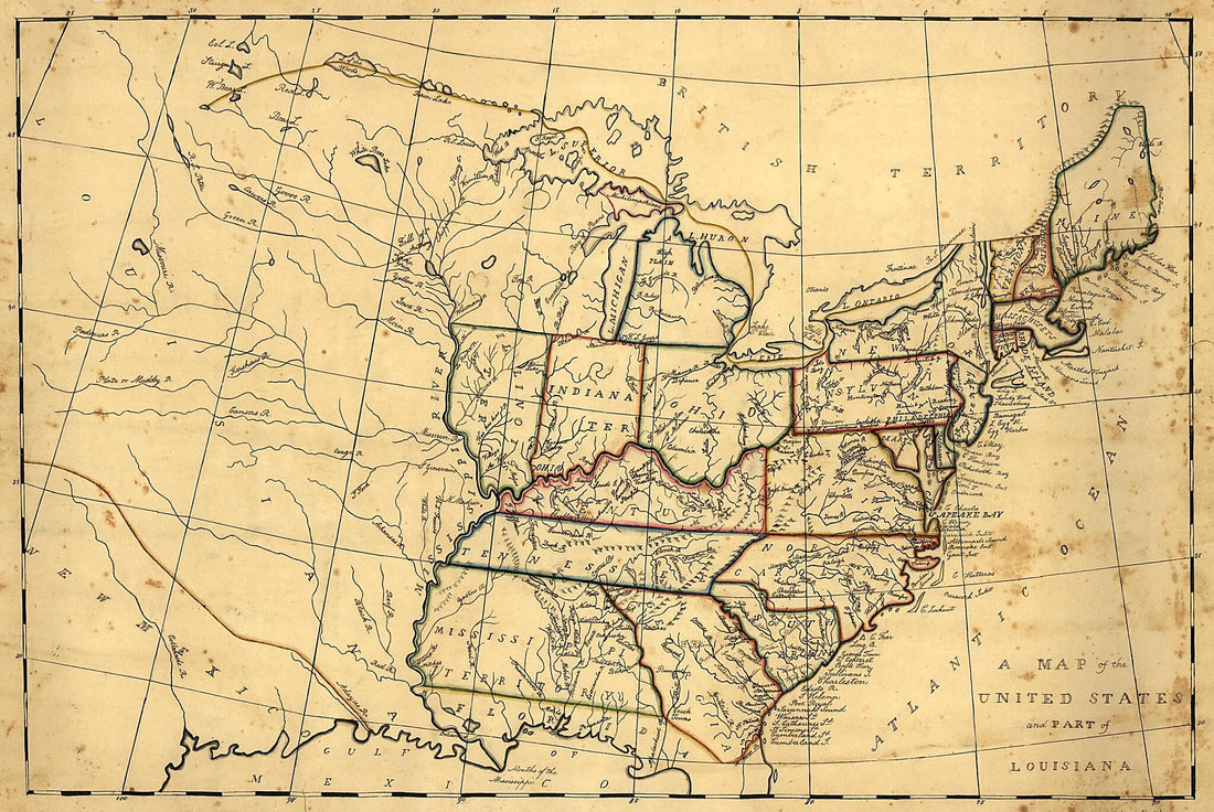 This old map of A Map of the United States and Part of Louisiana from 1830 was created by Mary Van Schaack in 1830