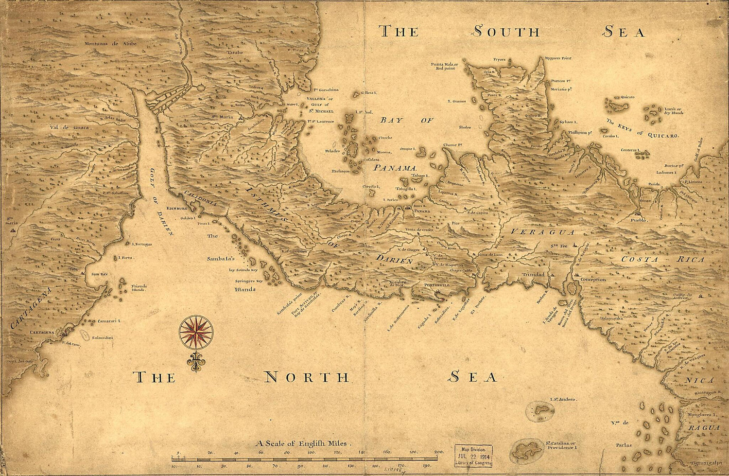 This old map of Isthmus of Panama from Cartagena to Nicaragua Showing Both Coasts from 1800 was created by  in 1800