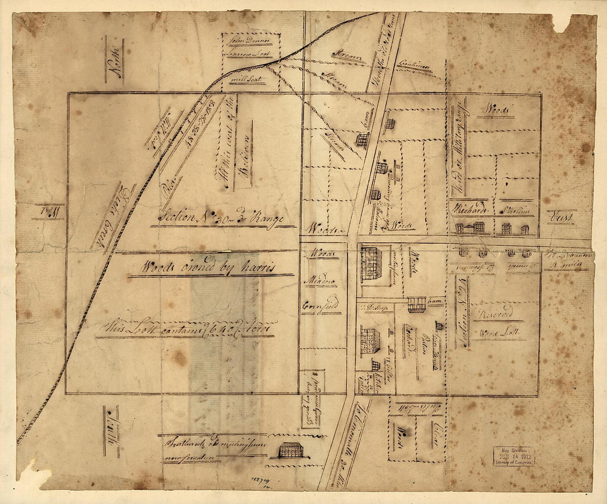 A Plan of the Section of Land On Which the Believers Live In the State of Ohio, Nov. 7th, 1807. (Believers Live In the State of Ohio, Nov. 7th, 1807) by Relic Map Company