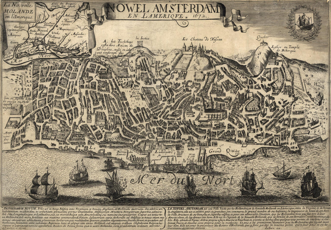 This old map of Nowel Amsterdam En Lameriqve : from 1672 (Nowel Amsterdam En L&