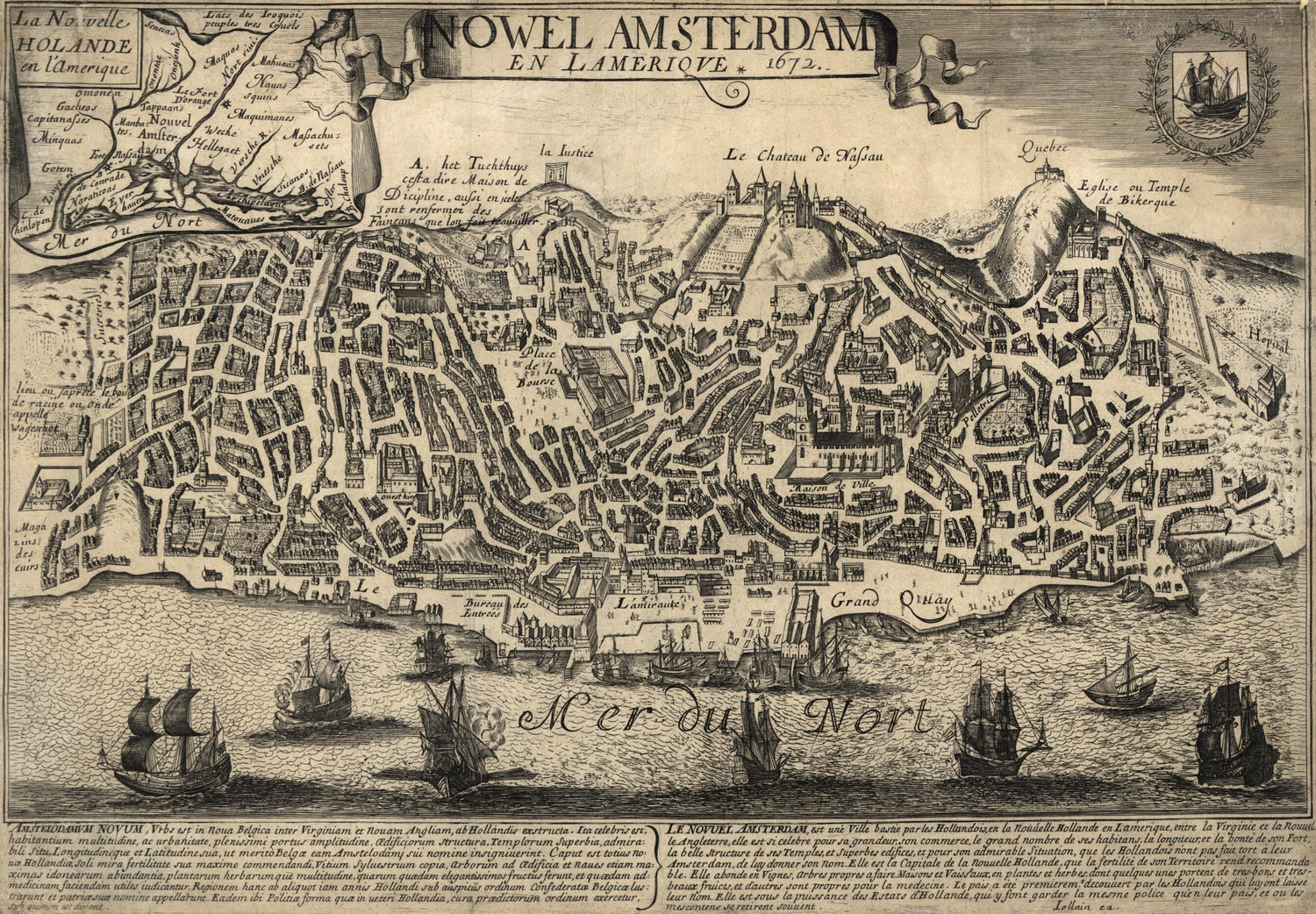 This old map of Nowel Amsterdam En Lameriqve : from 1672 (Nowel Amsterdam En L&