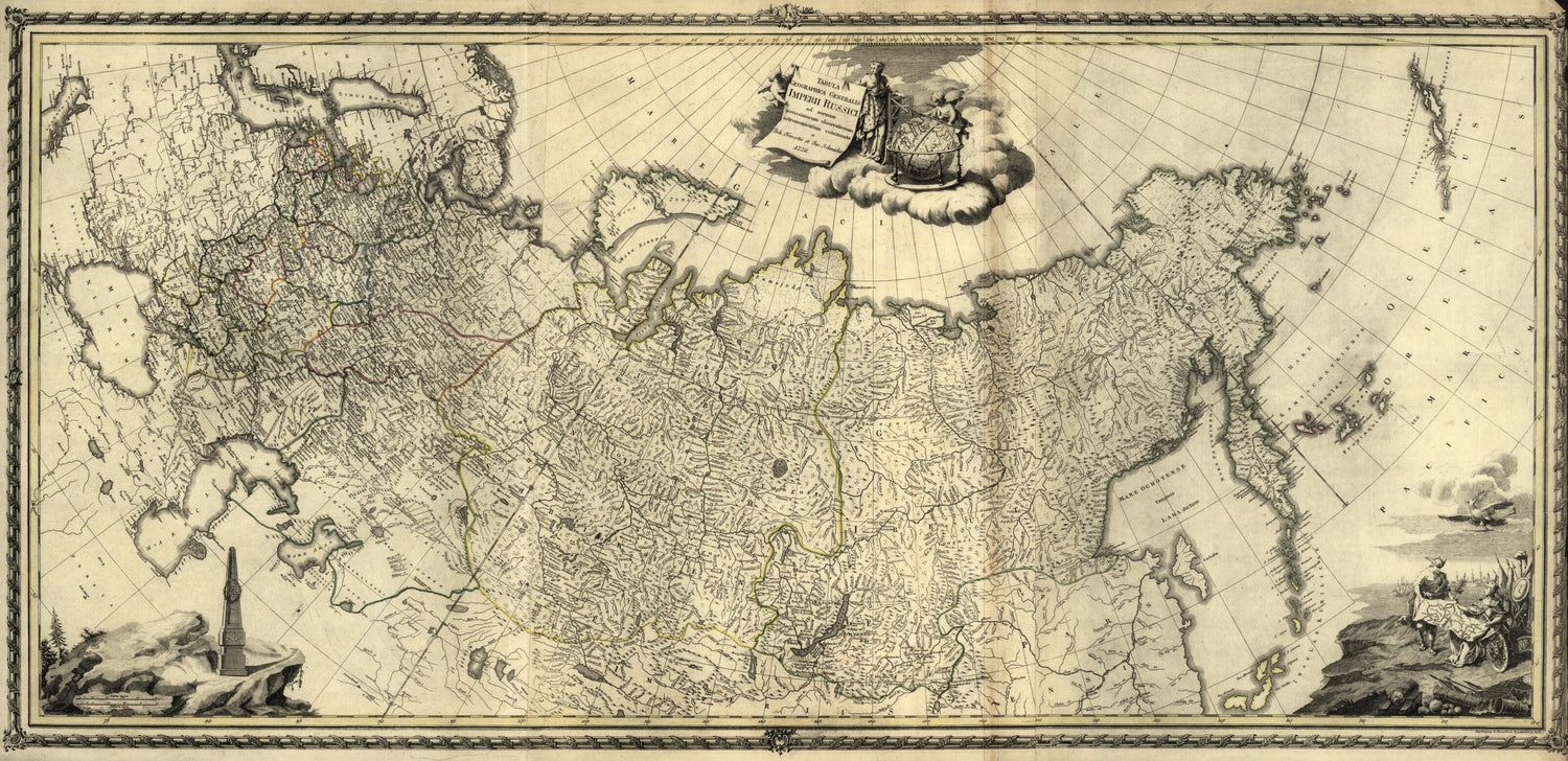 This old map of Tabula Geographica Generalis Imperii Russici Ad Normam Novissimarum Observationum Astronomicarum Concinnata from 1776 was created by Jacob (Jacob F.) Schmidt, Johann Treskot in 1776
