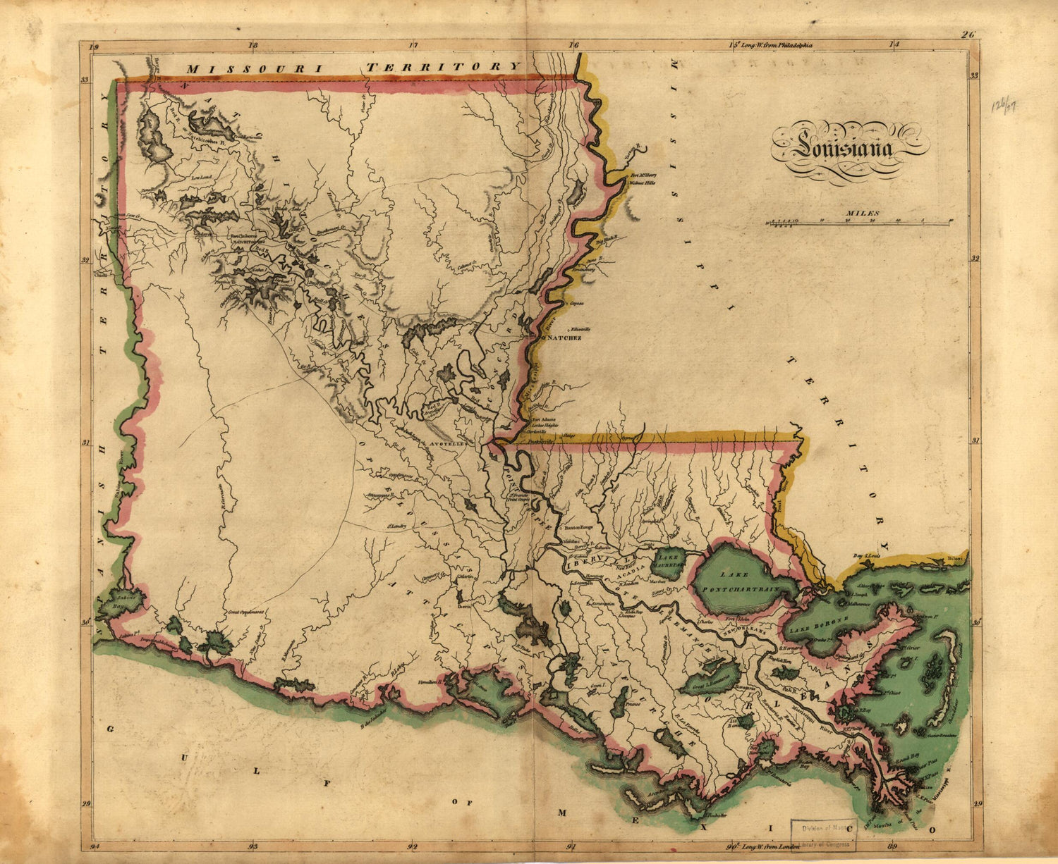This old map of Louisiana from 1814 was created by Mathew Carey in 1814