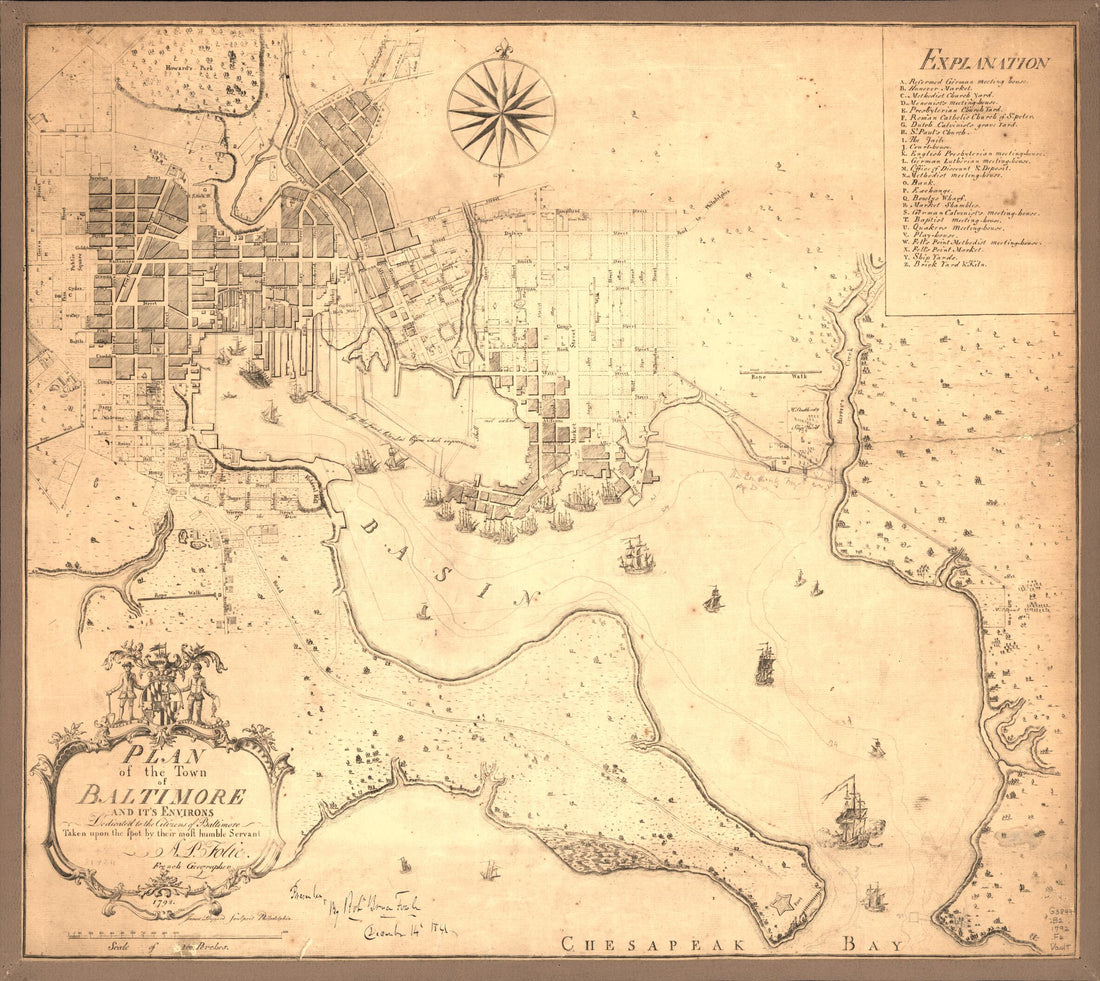 This old map of Plan of the Town of Baltimore and It&