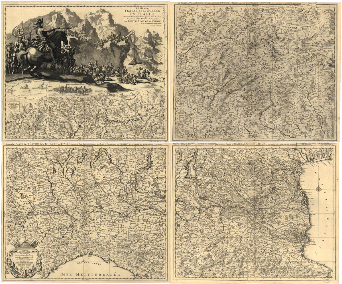 Le Grand Teatre De La Guerre En Italie in 1705 by Relic Map Company