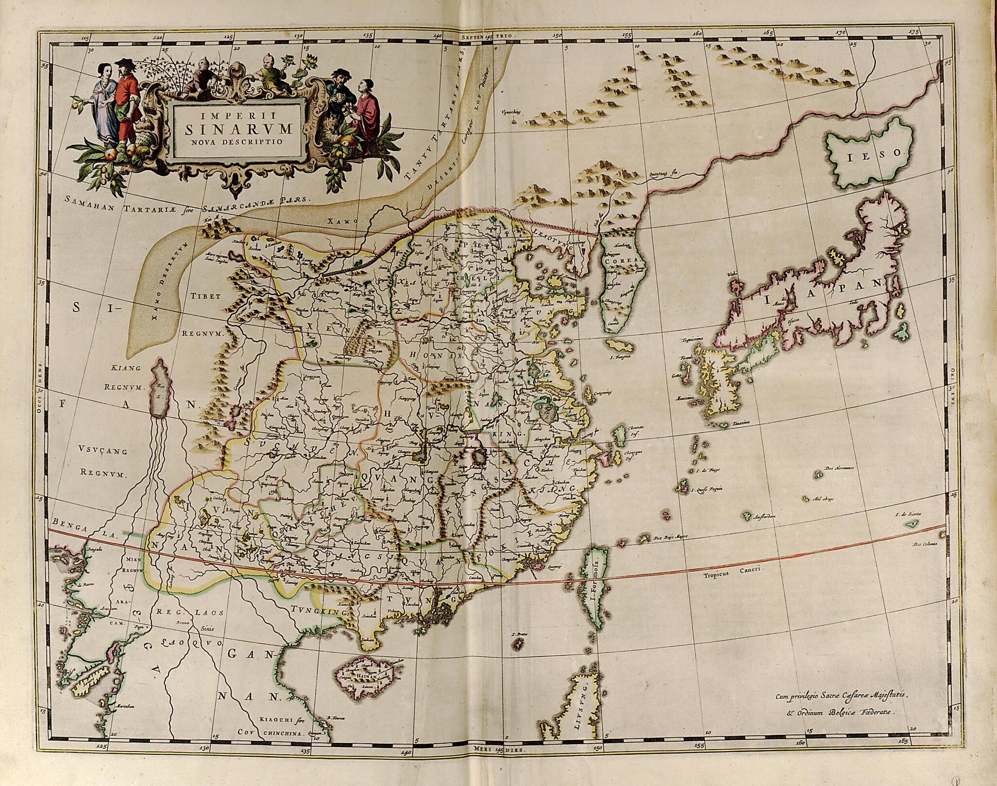 This old map of Novvs Atlas Sinensis. (Novus Atlas Sinensis) from 1655 was created by Martino Martini in 1655