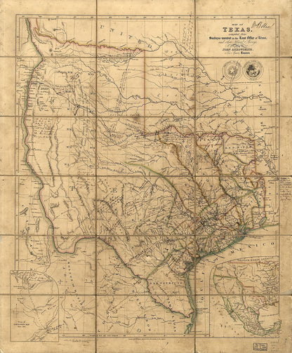 Map of Texas 1841 by Relic Map Company