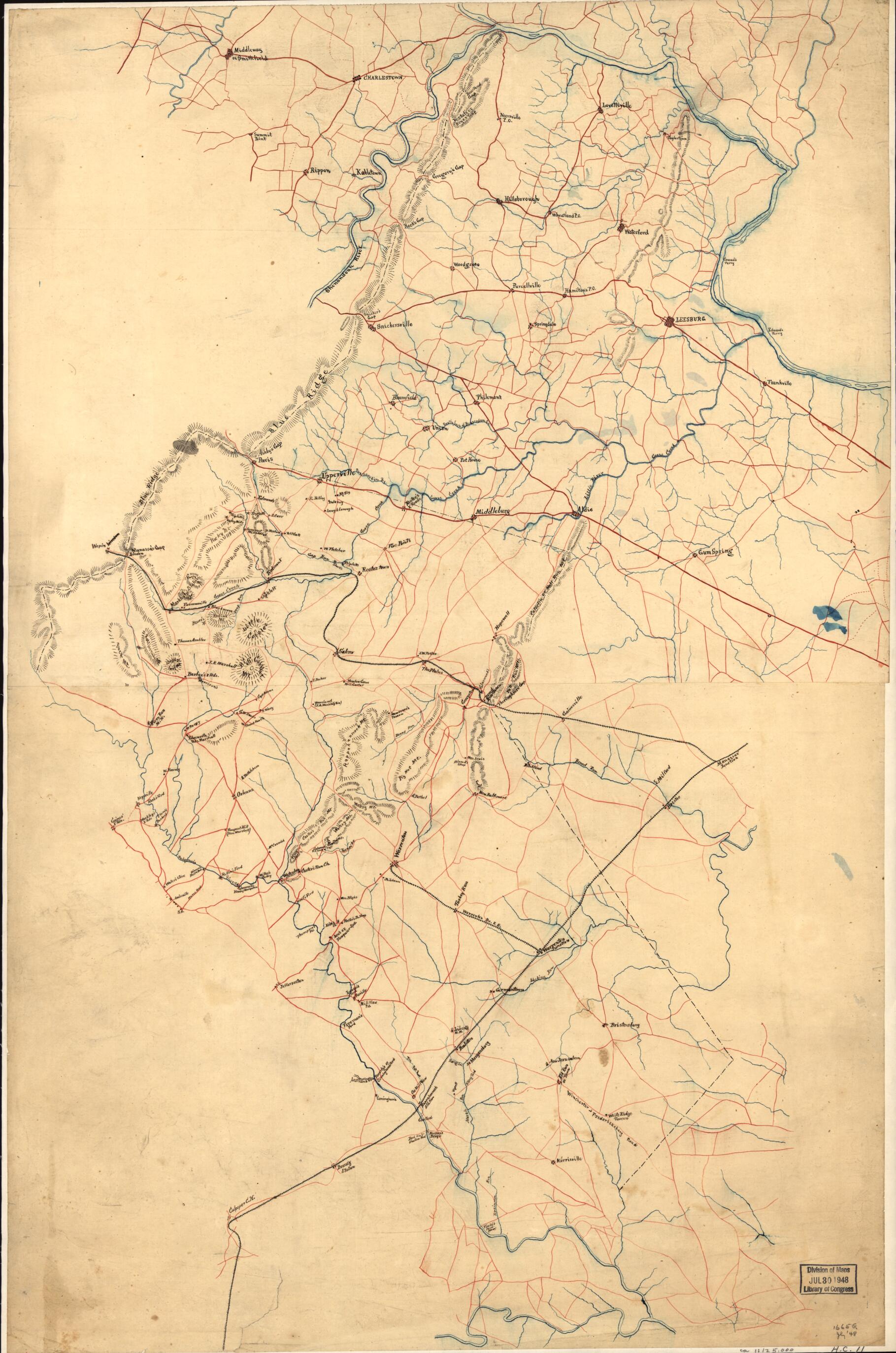 This old map of Preliminary Map of Northern Virginia Embracing Portions of Loudoun, Fauquier, Prince William, and Culpeper Counties from 1860 was created by  in 1860