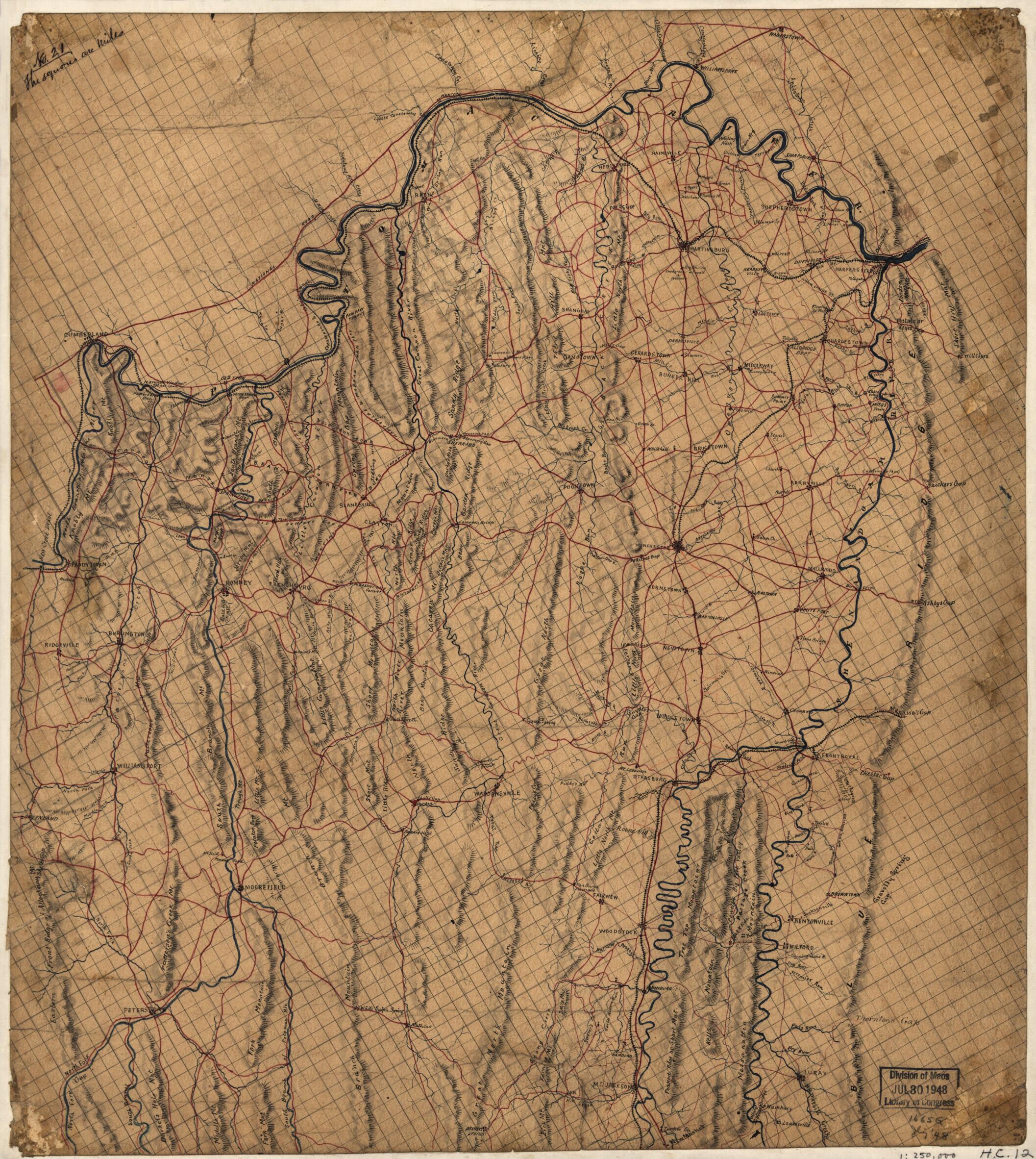 This old map of Map of the Northern Part of Virginia and West Virginia, Between the Blue Ridge and the Alleghany Front, South of the Potomac River and North of New Market from 1860 was created by  in 1860