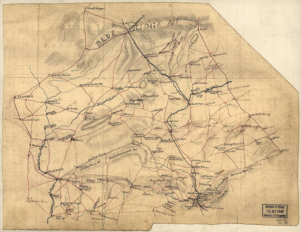 Map of Fauquier County, Va. 1860 by Relic Map Company