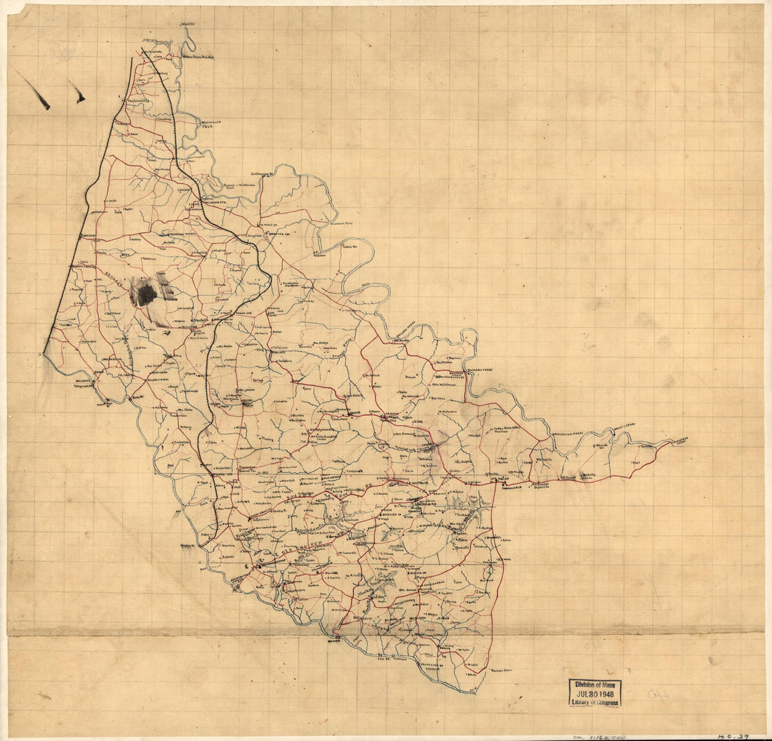 This old map of Map of Hanover County, Va. from 1860 was created by  in 1860