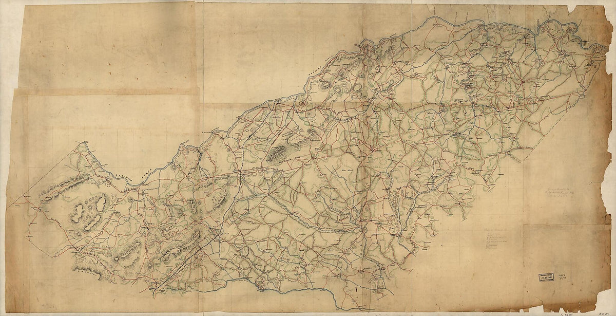 Survey of Orange County, Virginia 1863 by Relic Map Company
