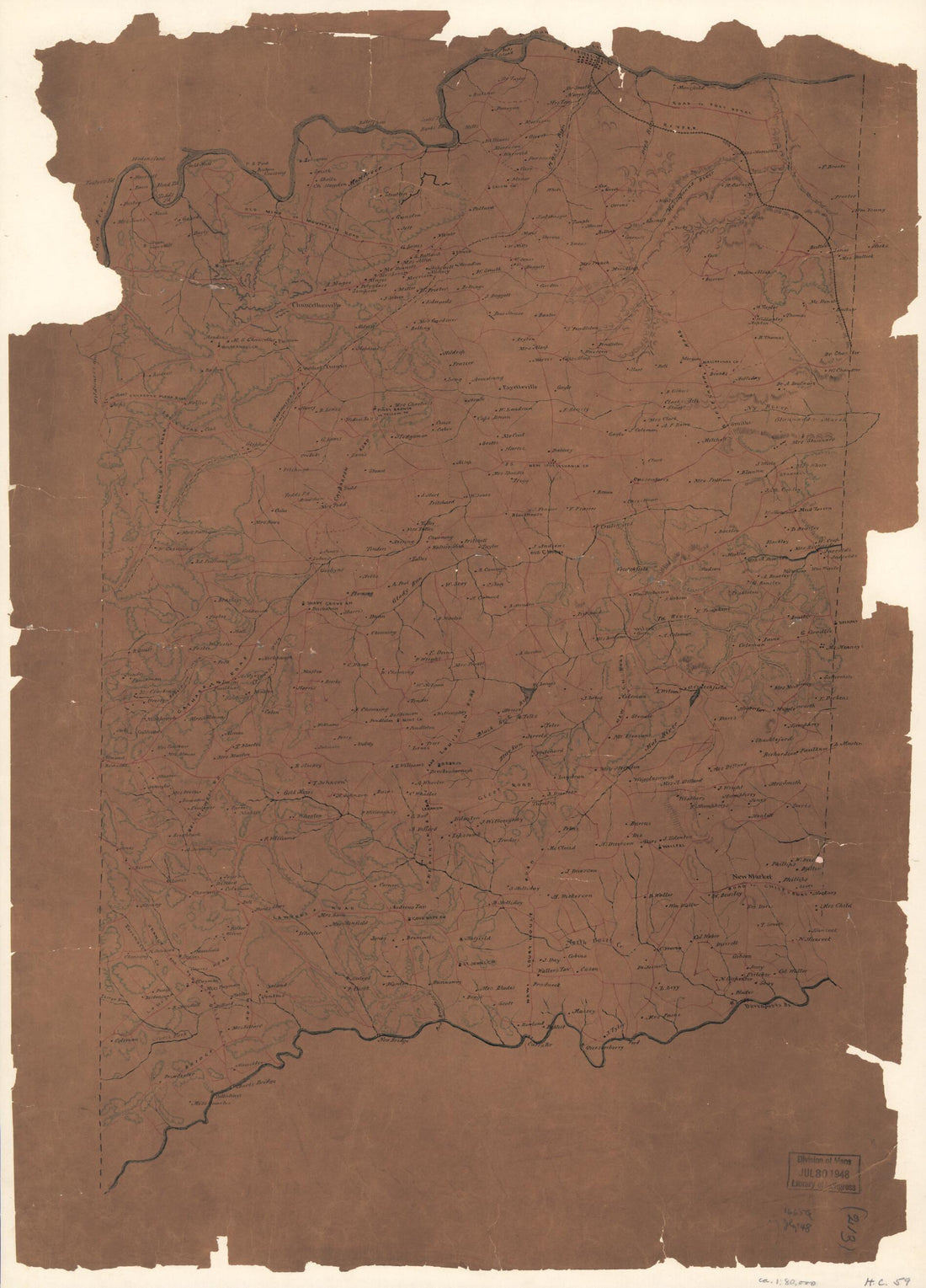 This old map of Map of Spotsylvania County, Va. from 1860 was created by  in 1860