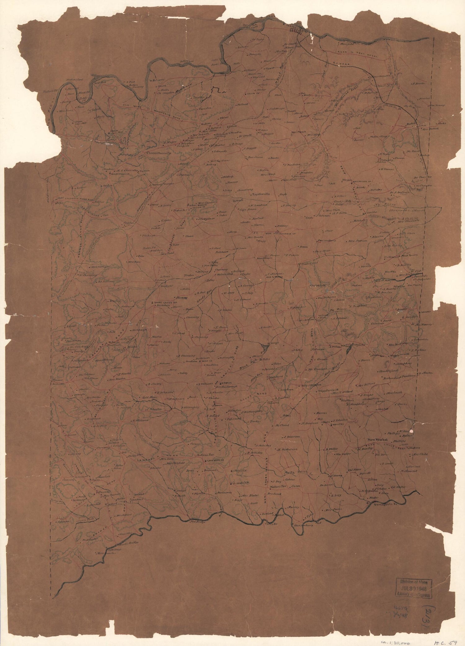 This old map of Map of Spotsylvania County, Va. from 1860 was created by  in 1860